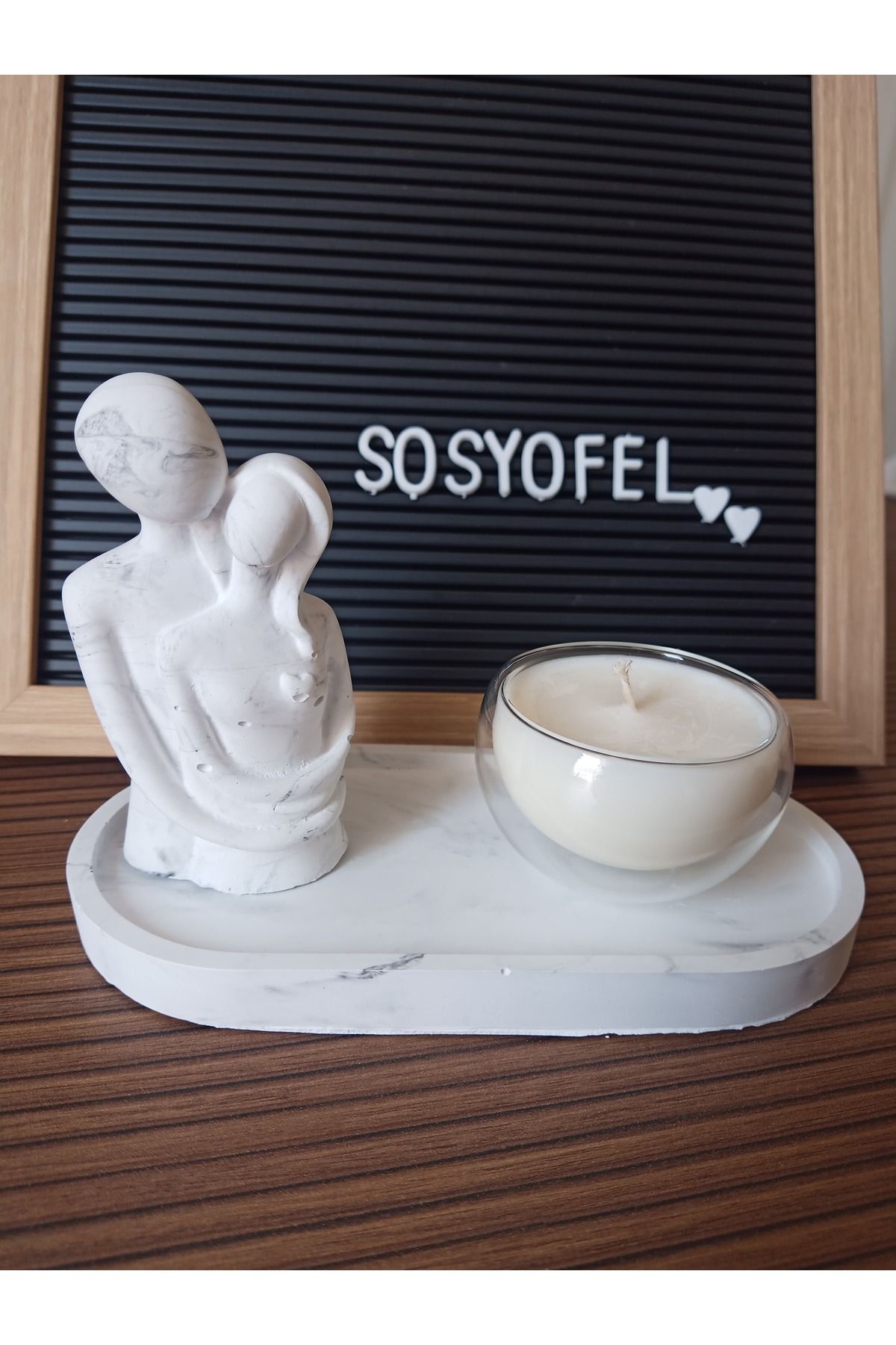 Home Sosyofel Dekoratif Biblo ve Kokulu Mum Seti