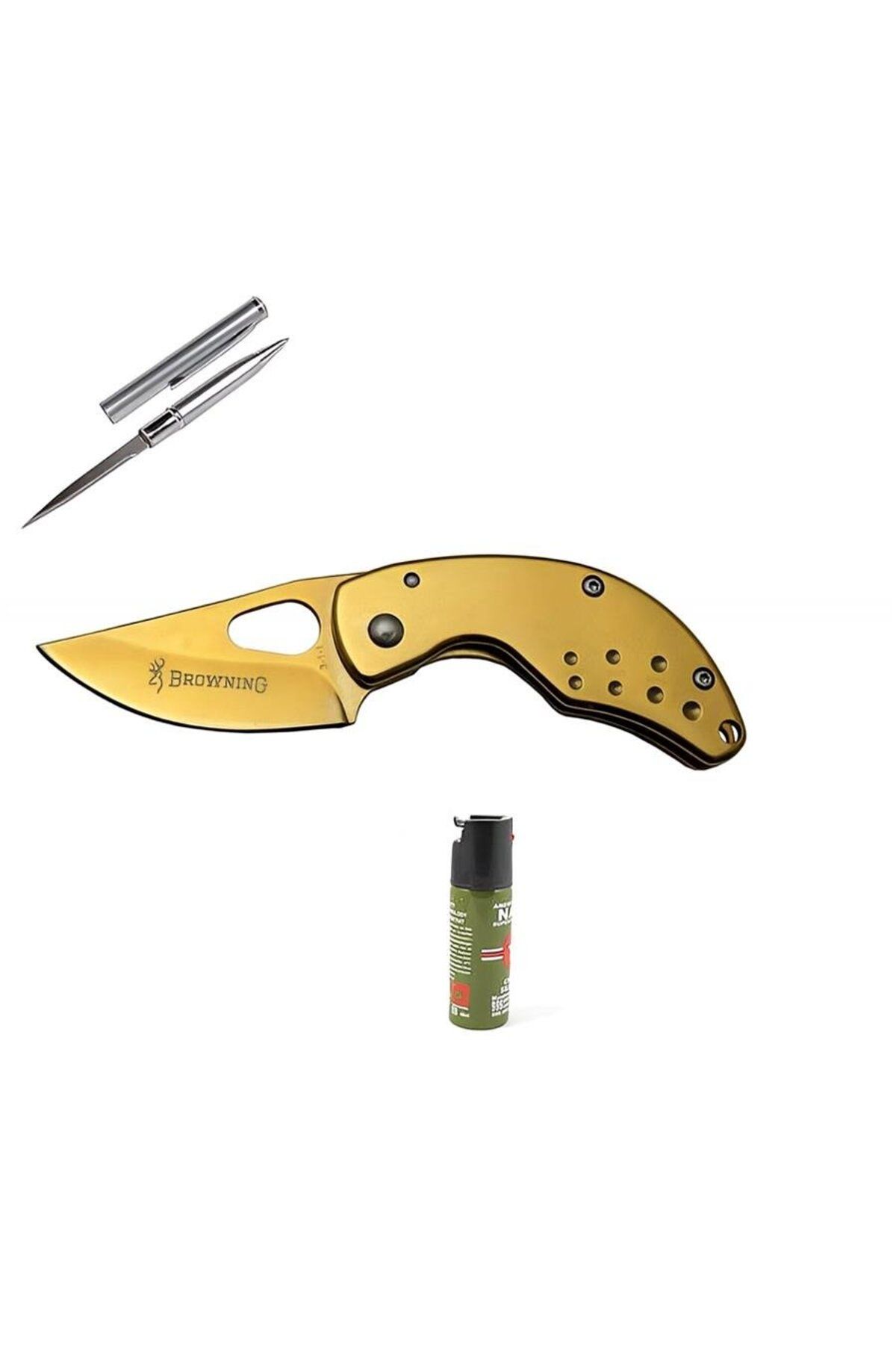 playzone Kişiye Özel Browning Çakı Gold Mini 3-1-1 12 CM