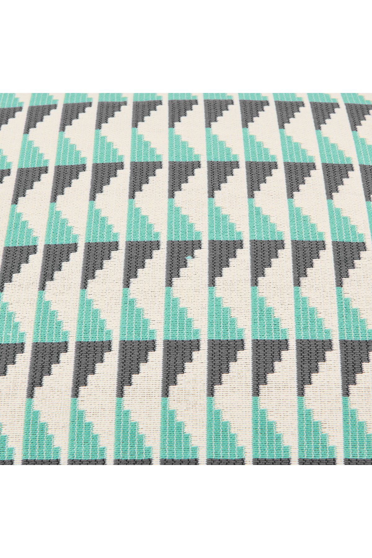 Evidea Soft Lalbahar Kırlent - Ekru / Mavi - 40x60 cm