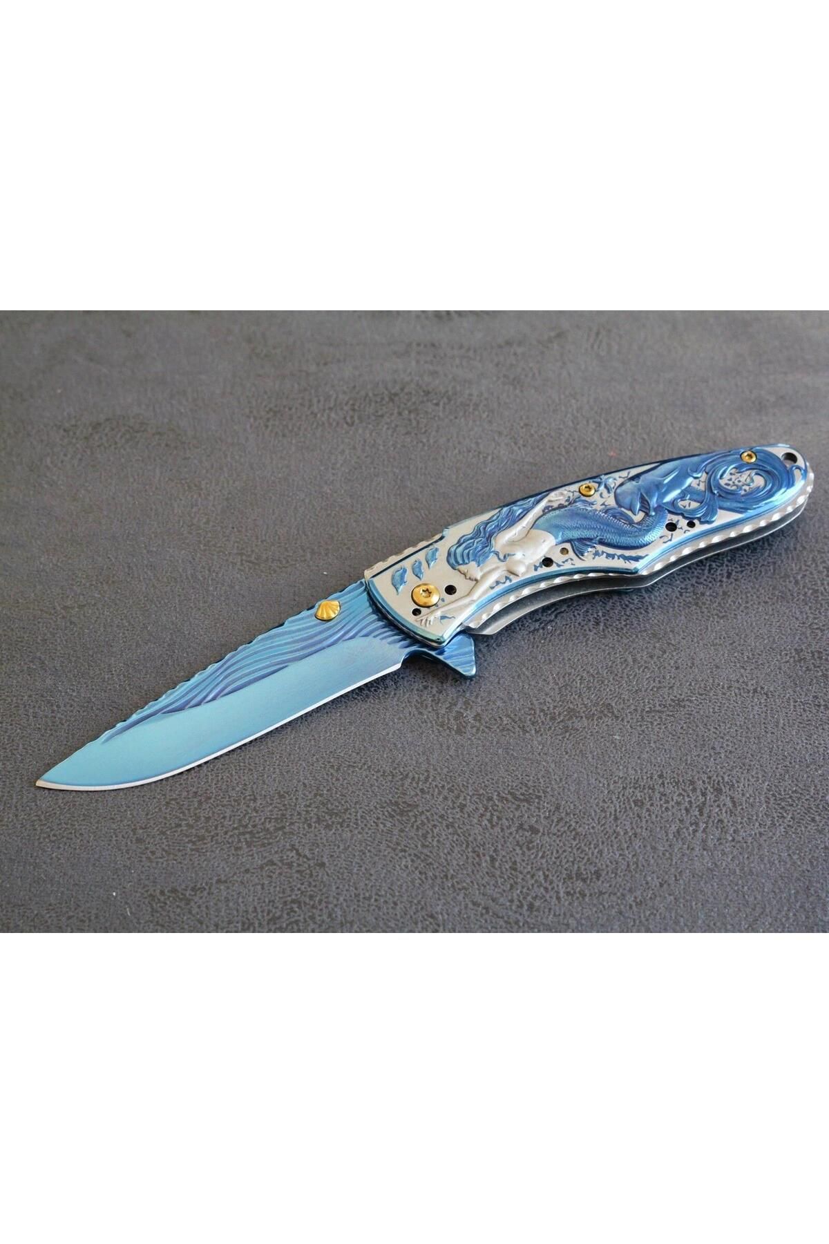 alsepeteavm Browning EXT-2010-C Deniz Kızı İşlemeli Kabze Otomatik Kamp Çakısı