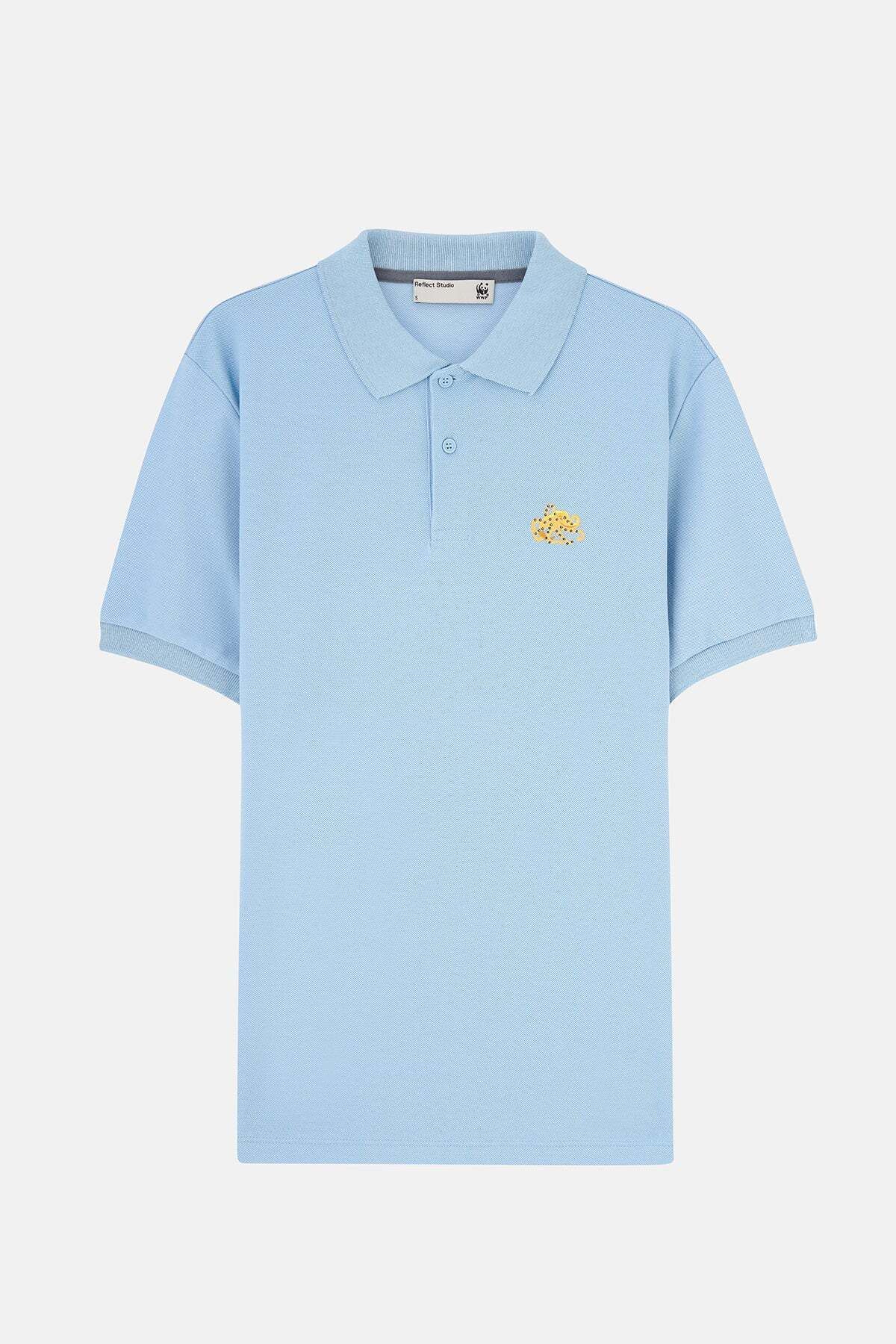 WWF Market Mavi Halkalı Ahtapot Polo Yaka T-Shirt - Mavi