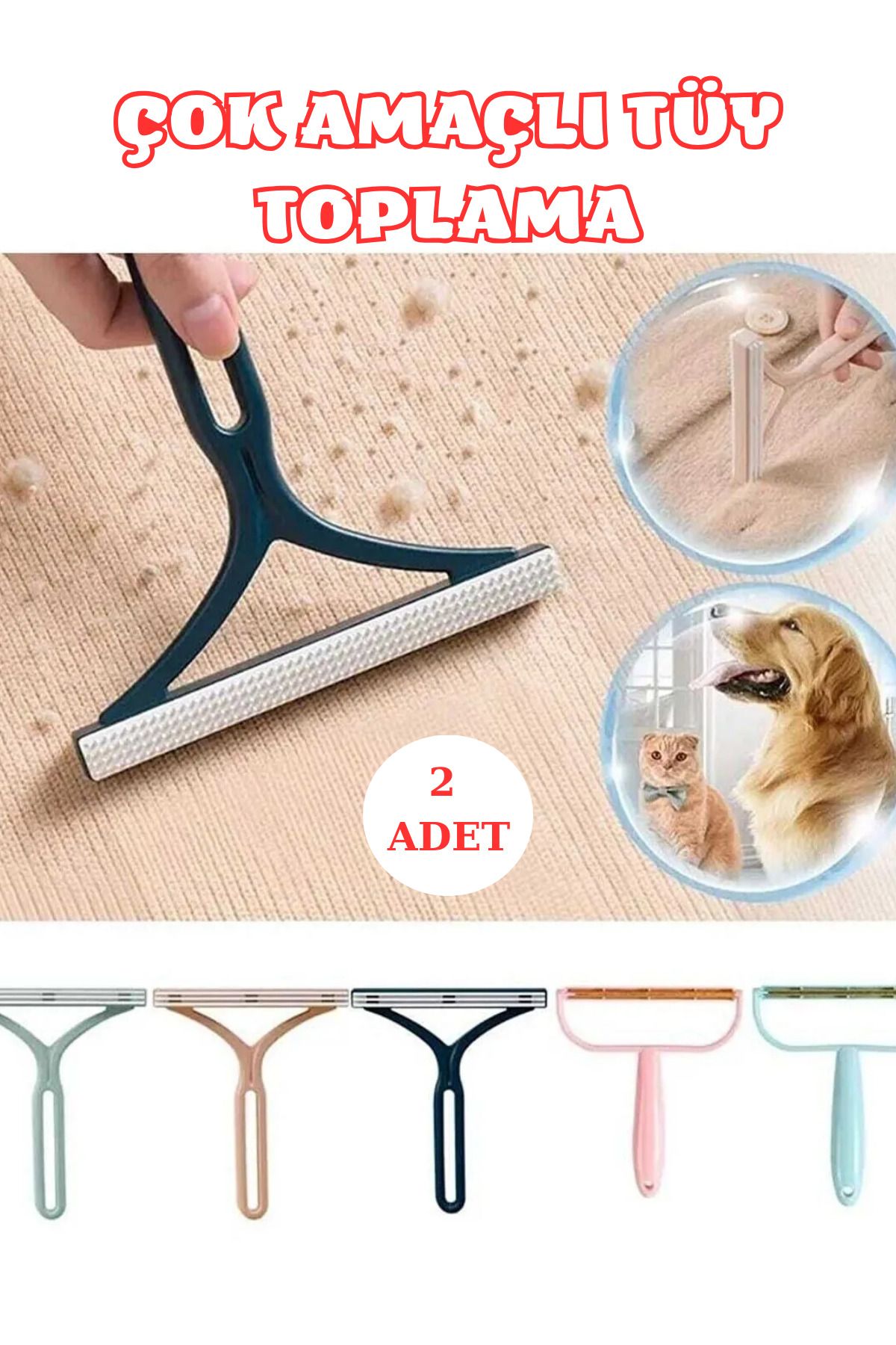 ego home Silikon Çift Taraflı Tiftik Ve Tüy Toparlayıcı Kedi Köpek Tüy Toplama Halı Koltuk Kumaş Tüy Alma
