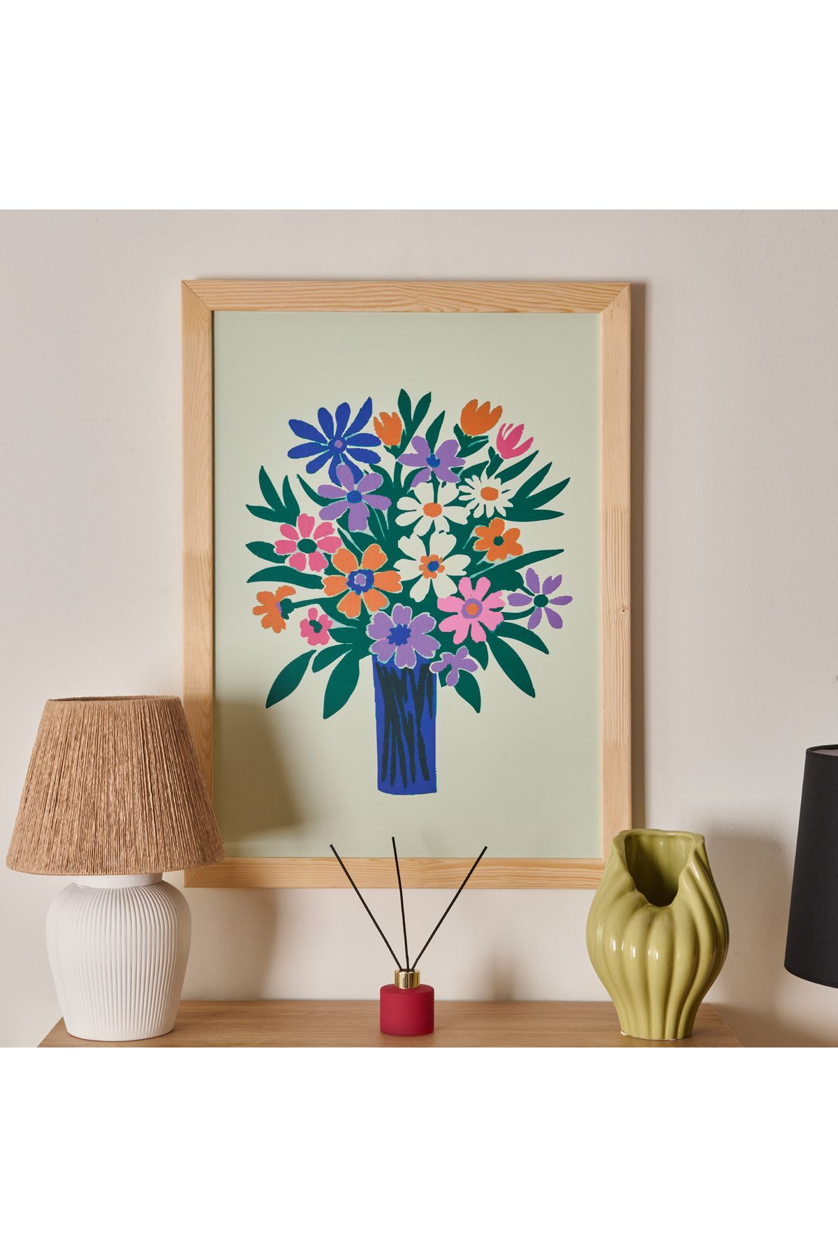 Evidea Deco Granny Summer Çerçeveli Tablo - Mavi - 50x70 cm