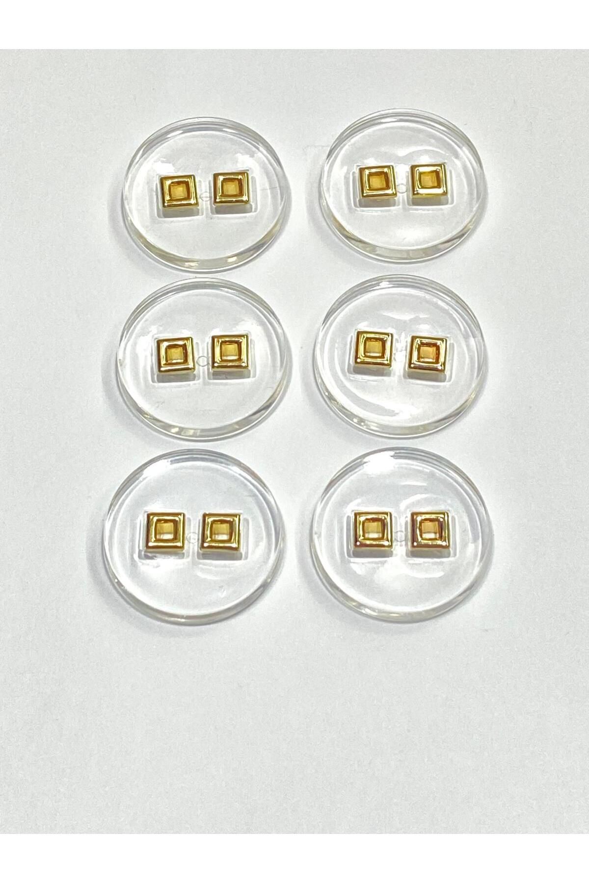 karantuhafiye Şeffaf İtalyan Düğme/Tasarım Düğme Gold Detaylı /2904/ 2,5 cm