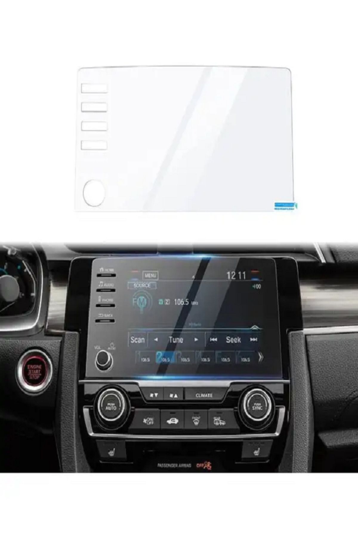 SEMERS Honda Civic 2021 2024 9 inc Multimedya Uyumlu Nano Ekran Koruyucu