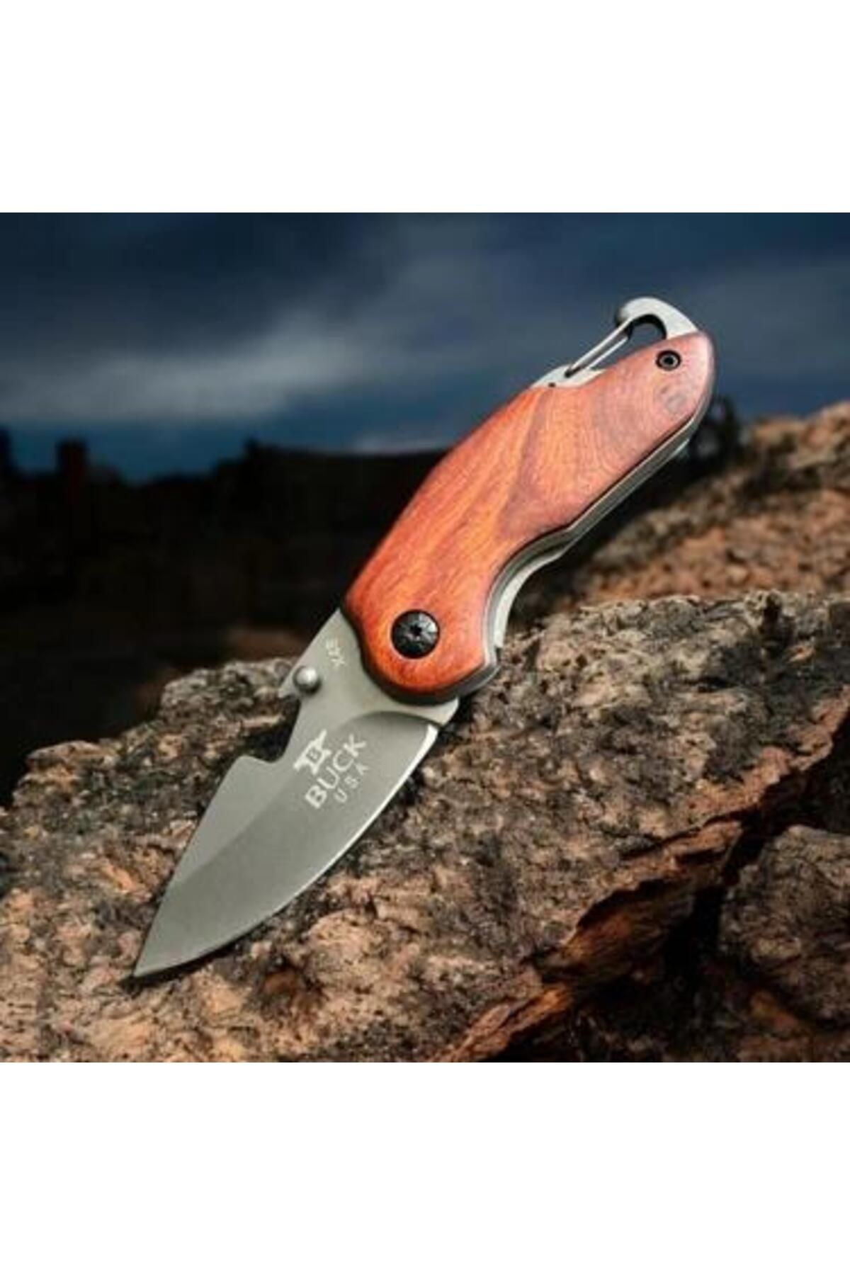 alsepeteavm Buck X48 Ahşap Kabze Mini Kamp Çakısı