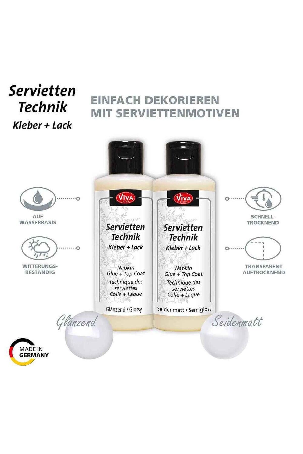 Viva Decor-Napkin Technique Semi-gloss Glue And Varnish, 82ml 4