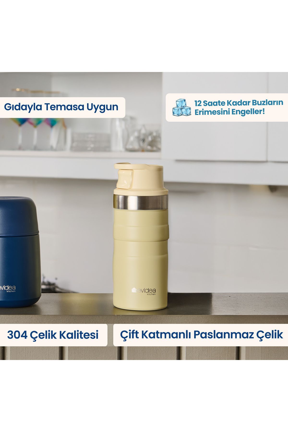 Evidea Kitchen Bireysel Termos - Bej - 350 ml