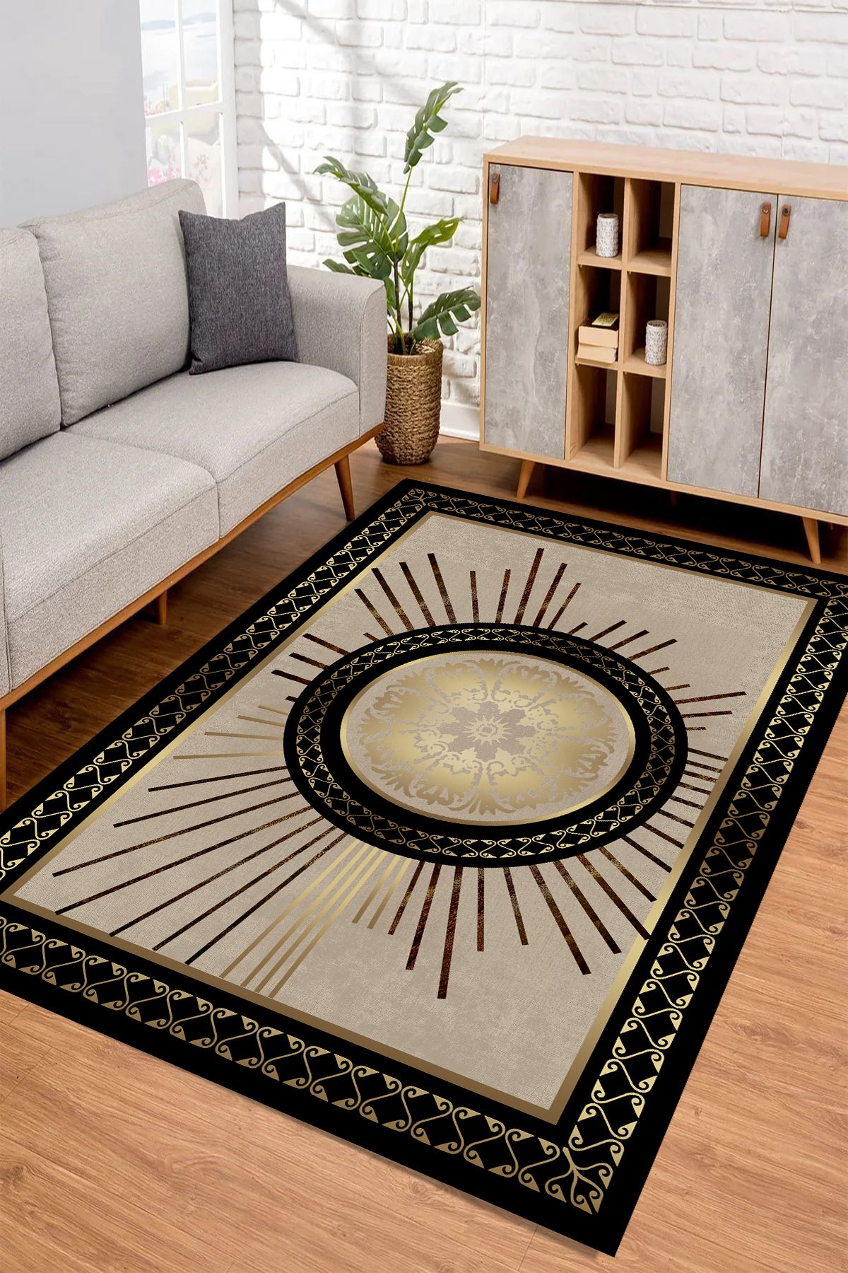 CAPPİO HALI Dijital Baskılı Makinada yıkanabilir Salon Halısı Mutfak Halısı Yolluk Halısı - CP2083
