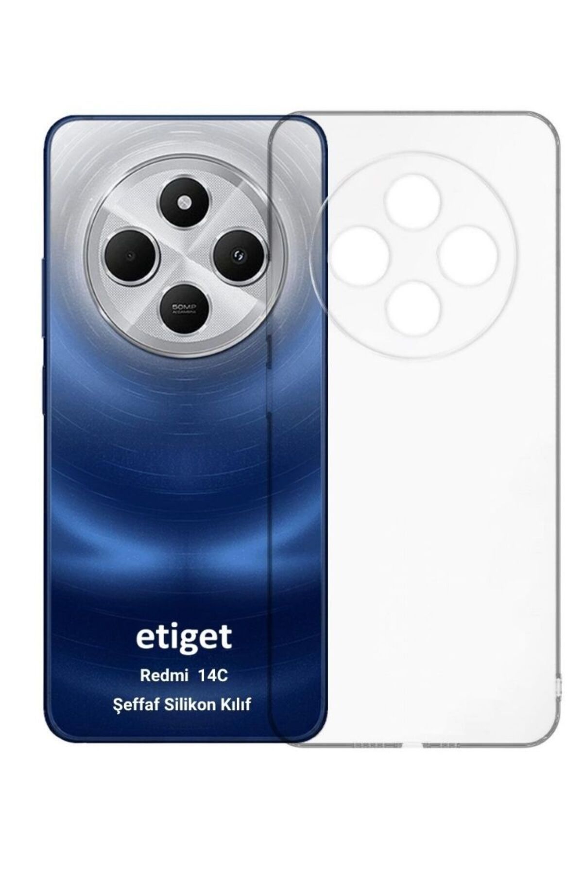 Etiget Xiaomi Redmi 14c Kılıf Şeffaf Silikon Kamera Korumalı