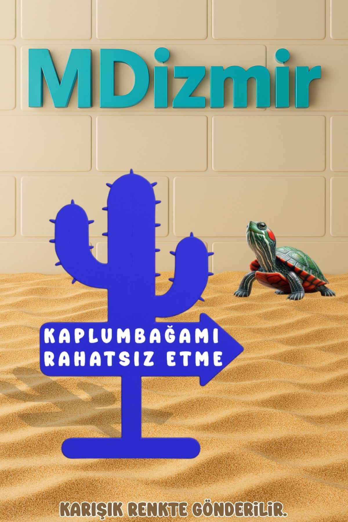 MDİZMİR Kaplumbağa Habitat Dekoru ꩜ Mavi ꩜ Kaplumbagamı Rahatsız Etme Akvaryum Dekoru MDizmir Petshop