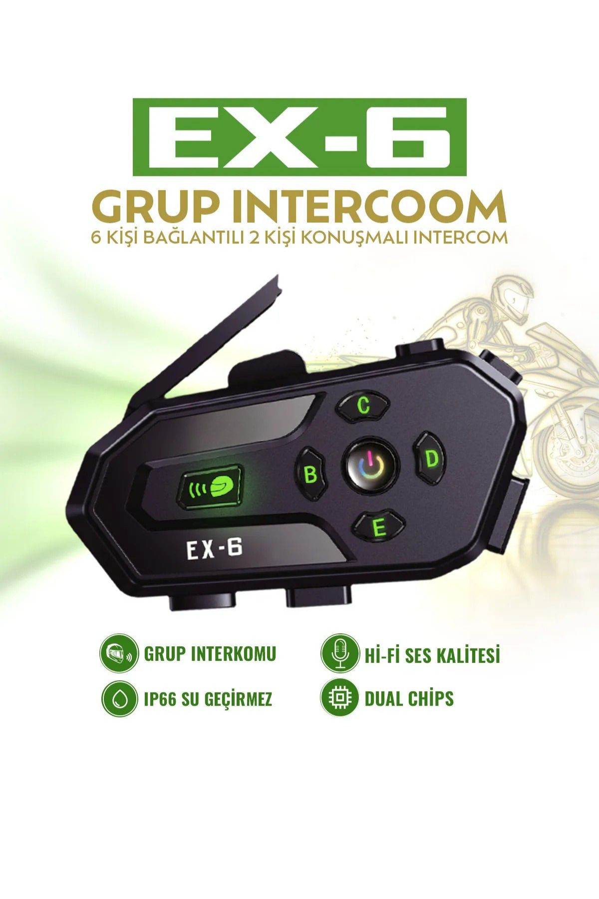 OBRAX Grup intercoom 6 Kişi Bağlantılı 2 Kişi Konuşmalı İntercoom motorcu Kask Kulaklık