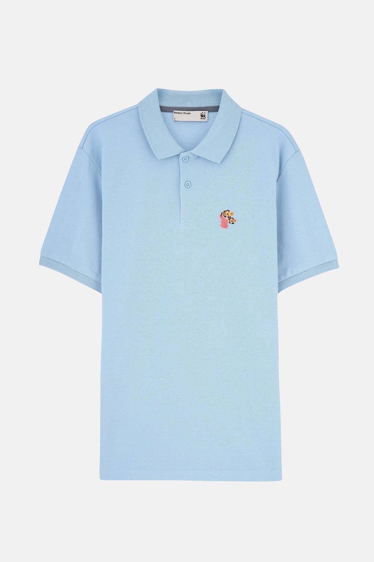 WWF Market Palyaço Balığı Polo Yaka T-Shirt - Mavi