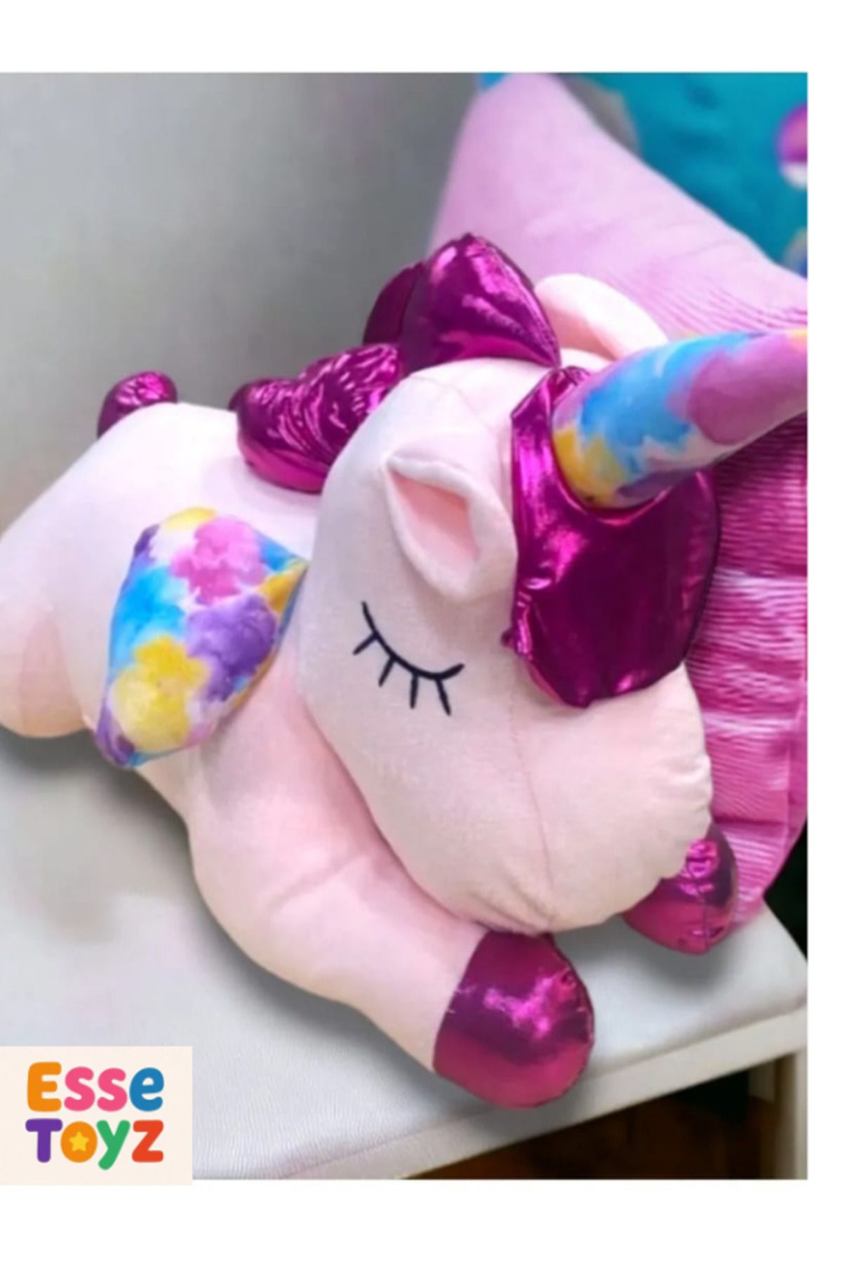 Kids 70 cm Tek Boynuzlu At Unicorn Peluş Oyuncak – Yumuşacık Uyku Arkadaşı ve Hediyelik Sevimli Peluş