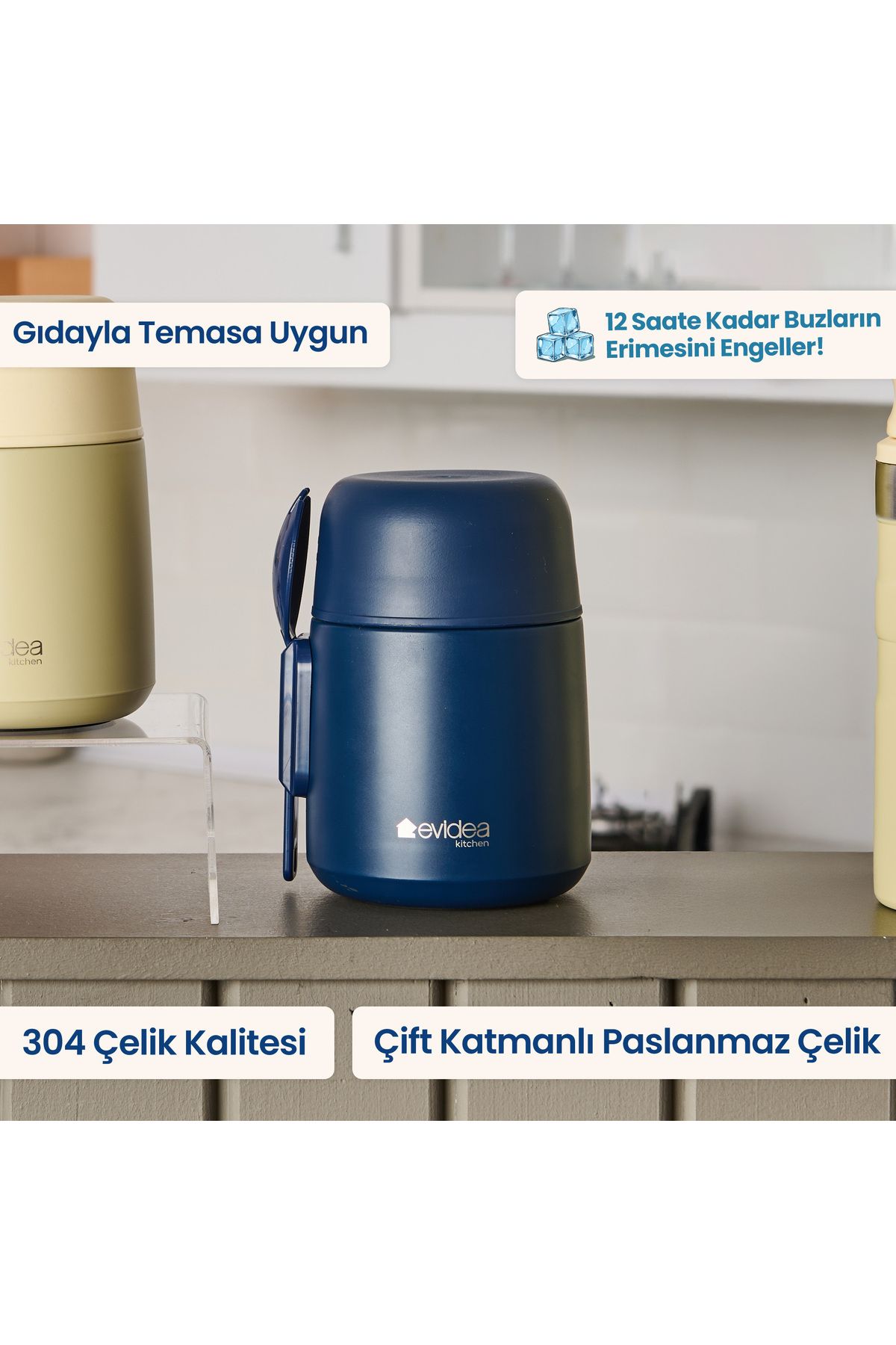 Evidea Kitchen Yemek Termosu - Lacivert - 500 ml