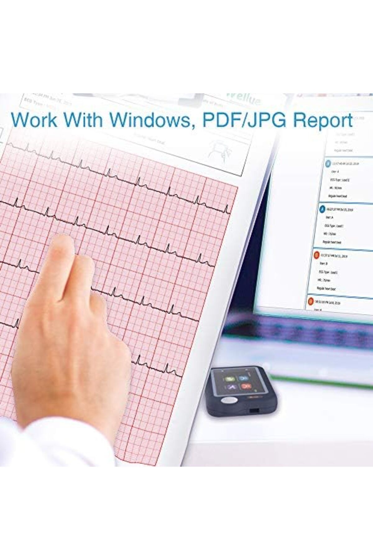 wellue-ECG Monitor, Heart Monitor with EKG, Bluetooth Heart Monitoring Device with iOS & Android App 6