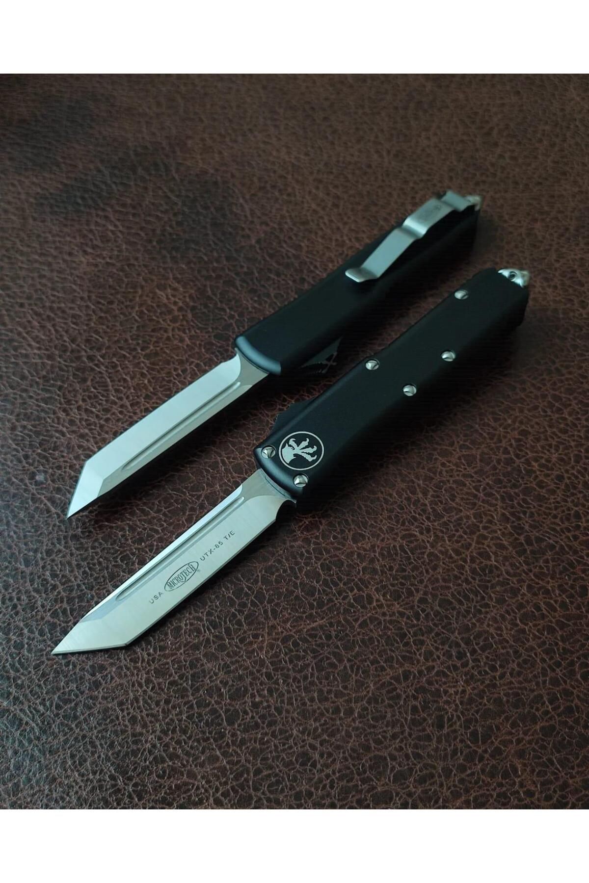 alsepeteavm Microtech Ultratech Siyah Tanto Alüminyum Kasa D2 Çelik Kamp Çakısı