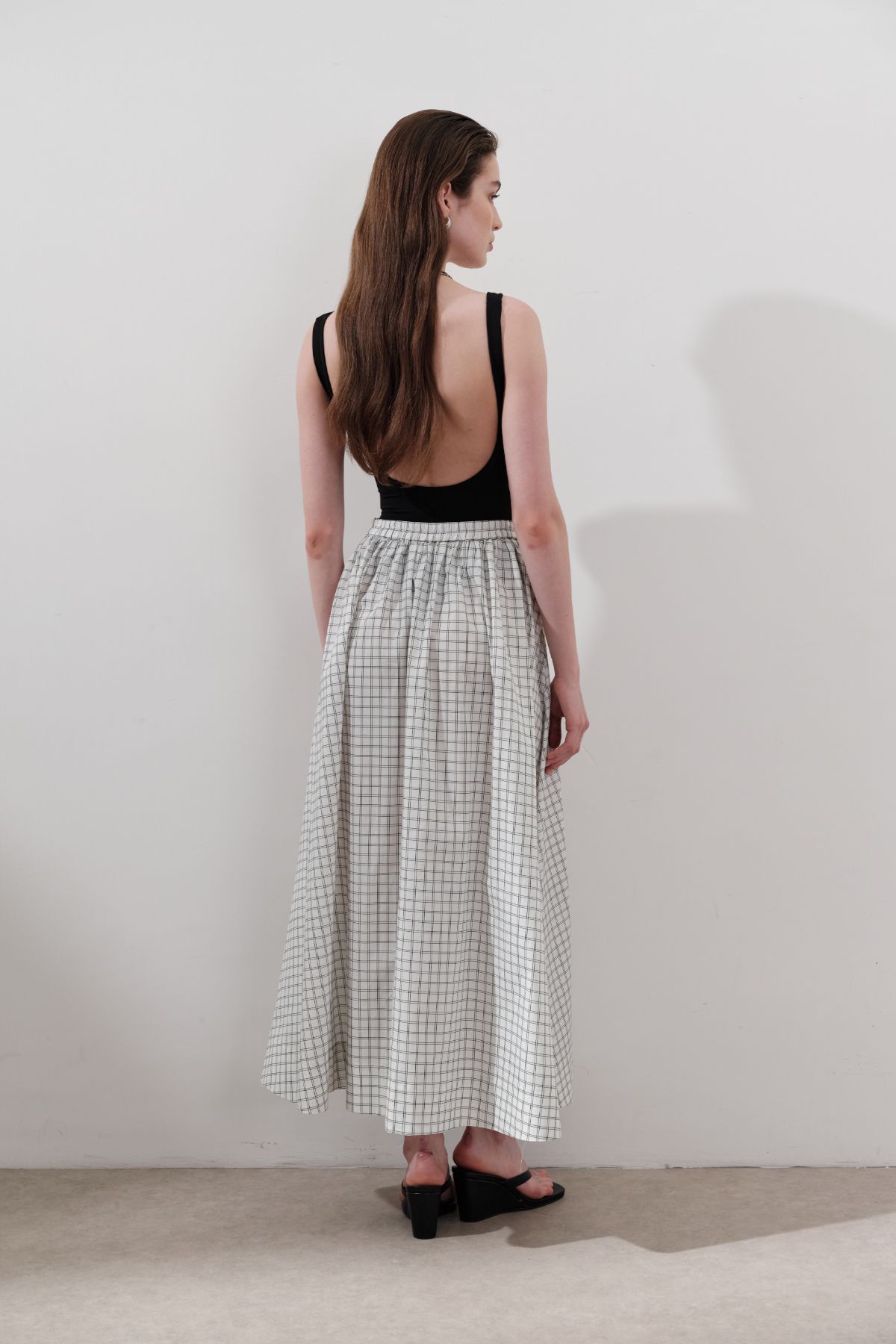Manuka-Patterned Poplin Skirt Ecru 6