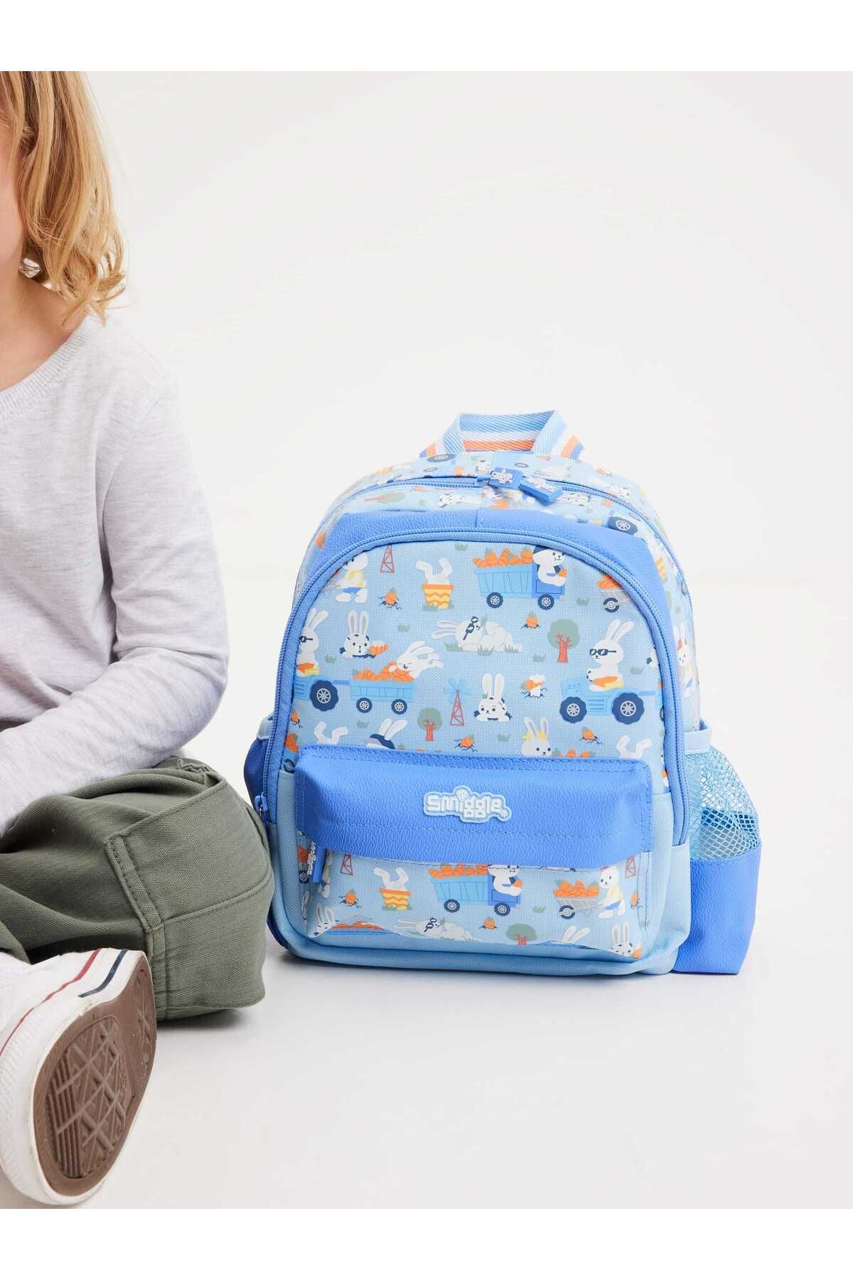 SMIGGLE-Partial Leather Nursery Size Backpack with Rabbit Figure 4