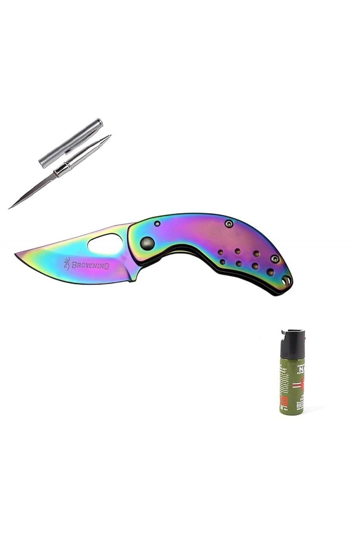 supertrend Süpertrend Kişiye Özel Browning Çakı Gökkuşağı Mini 3-1 12 CM
