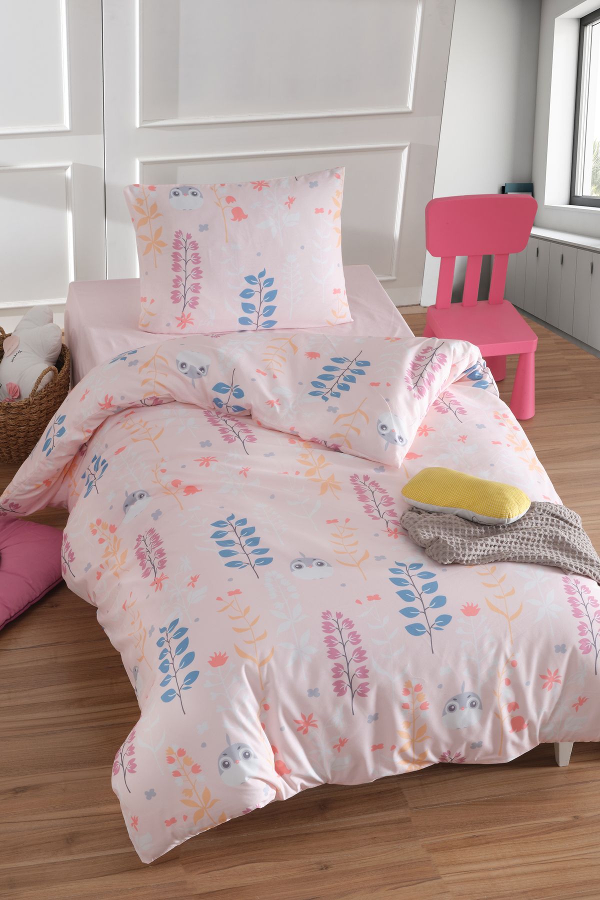 Eponj Home Tek Kişilik Pamuklu Nevresim Takımı 3 Parça – Cikcik Desen – Mint / Yumuşak Dokulu