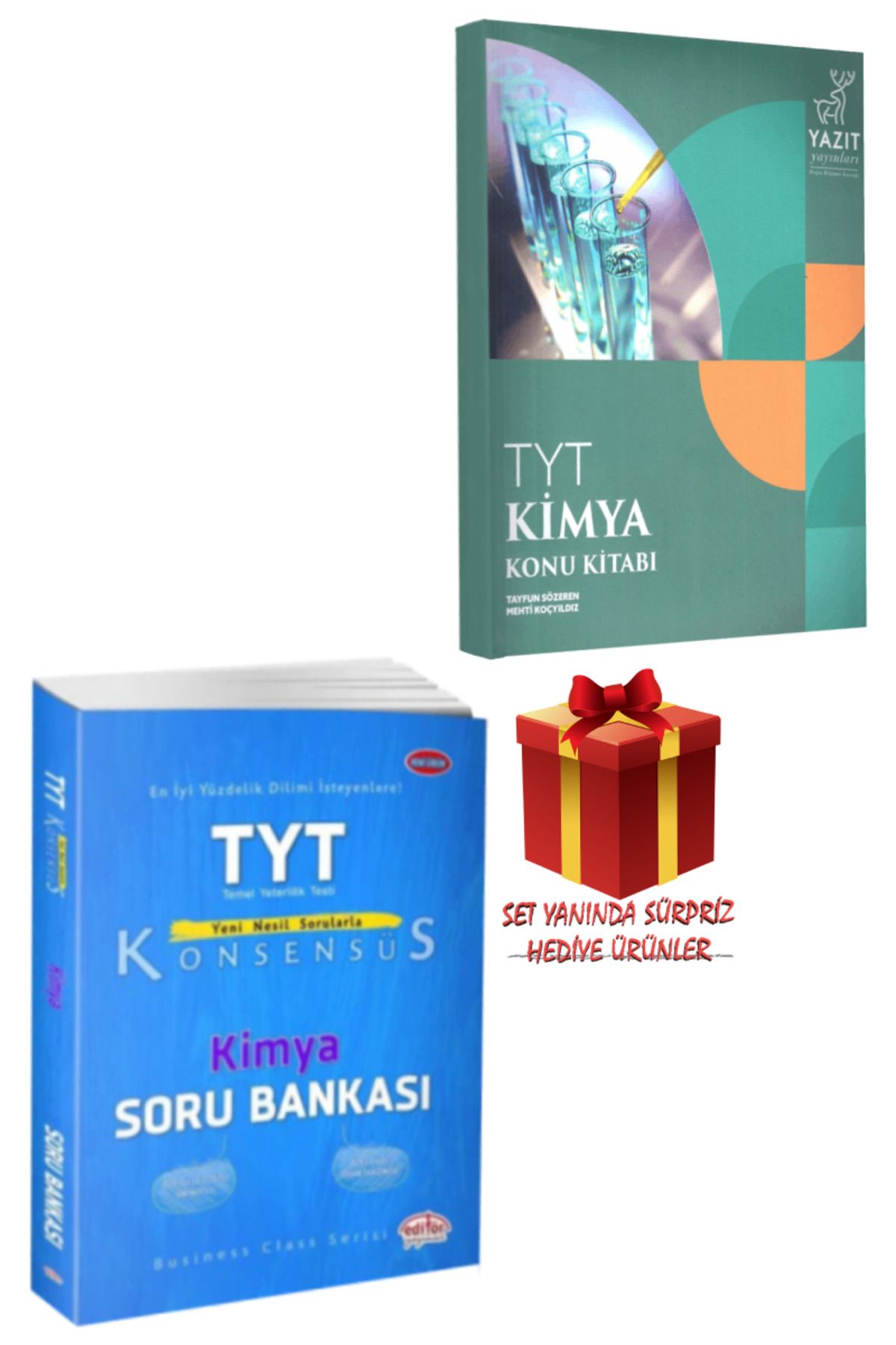 Yazıt Yayınları TYT Kimya Konu Kitabı + Editör Konsensüs TYT Kimya Soru Bankası + Hediye