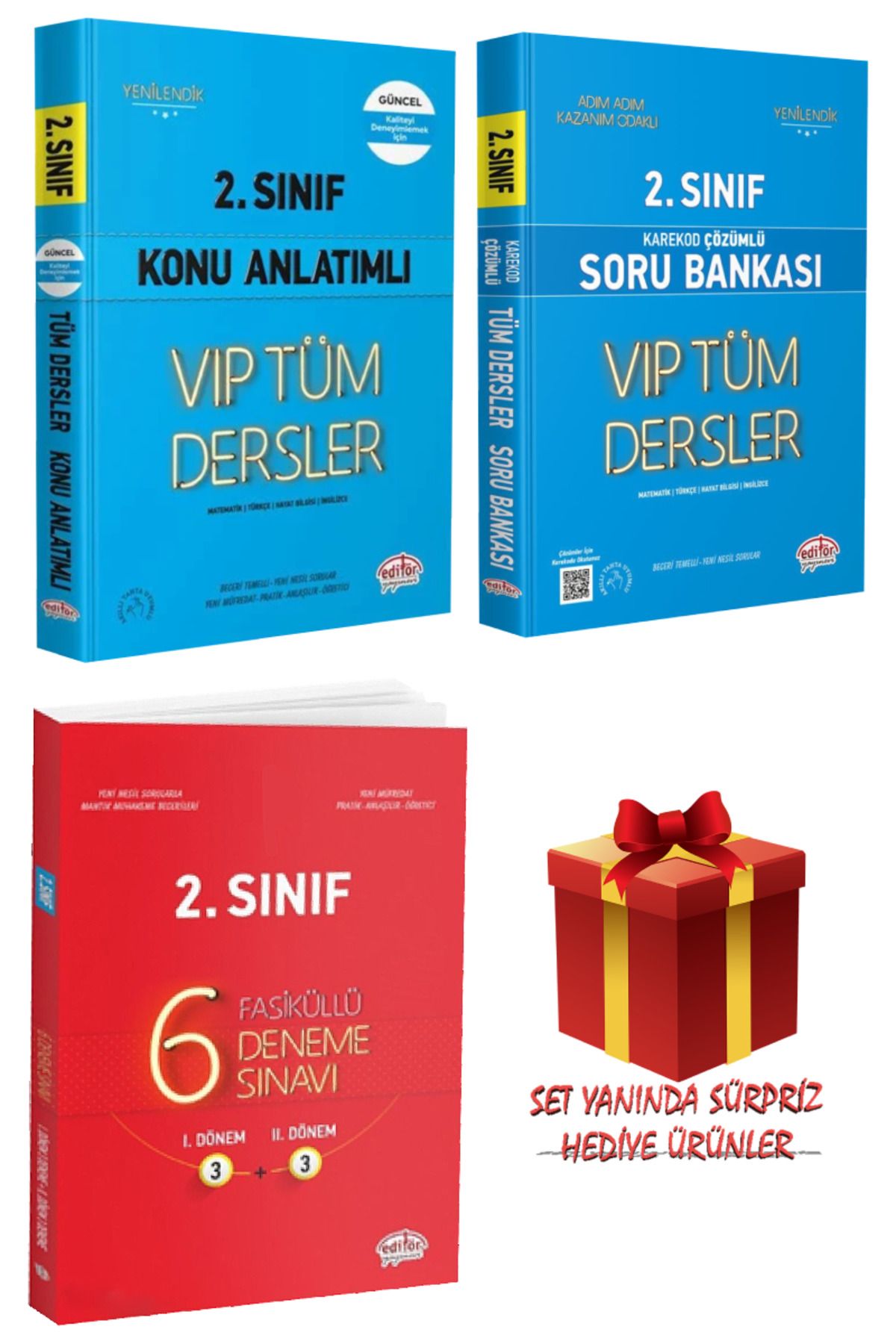 Editör Yayınevi 2. Sınıf VIP Tüm Dersler Konu Anlatımı+Karekod Çözümlü Soru Bankası+Fasiküllü 6 Deneme Sınavı+Hediye