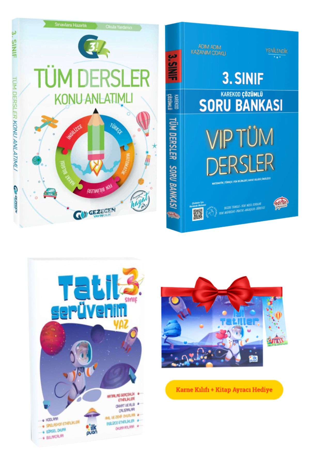 Gezegen Yayıncılık 3. Sınıf Tüm Dersler Konu Anlatımı+ Editör Tüm Dersler Soru Bankası+Tatil Serüvenim Yaz Tatil Kitabı