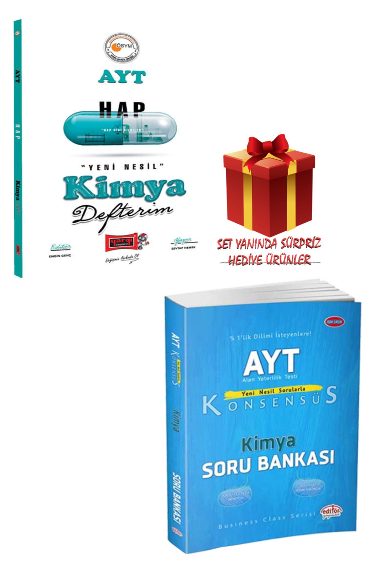 Yargı Yayınları AYT Hap Kimya Defterim+Editör Konsensüs AYT Kimya Soru Bankası + Hediye