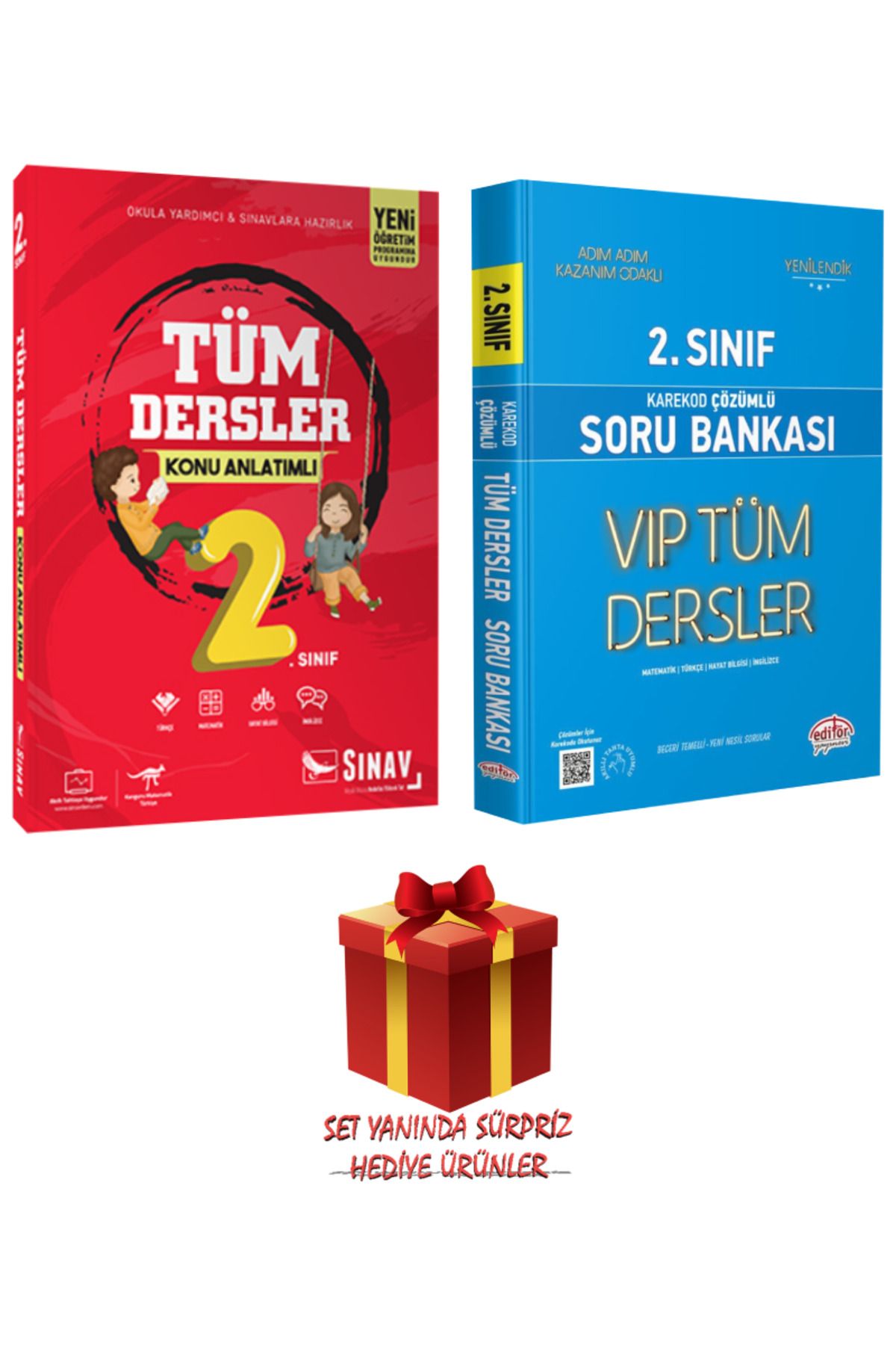 Sınav Yayınları 2. Sınıf Tüm Dersler Konu Anlatımlı+Editör Yayınları Karekod Çözümlü Tüm Dersler Soru Bankası+Hediye