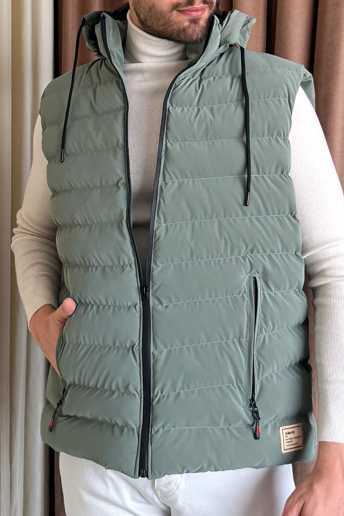 ModaPlaza-Men's Hooded Puffer Vest 4