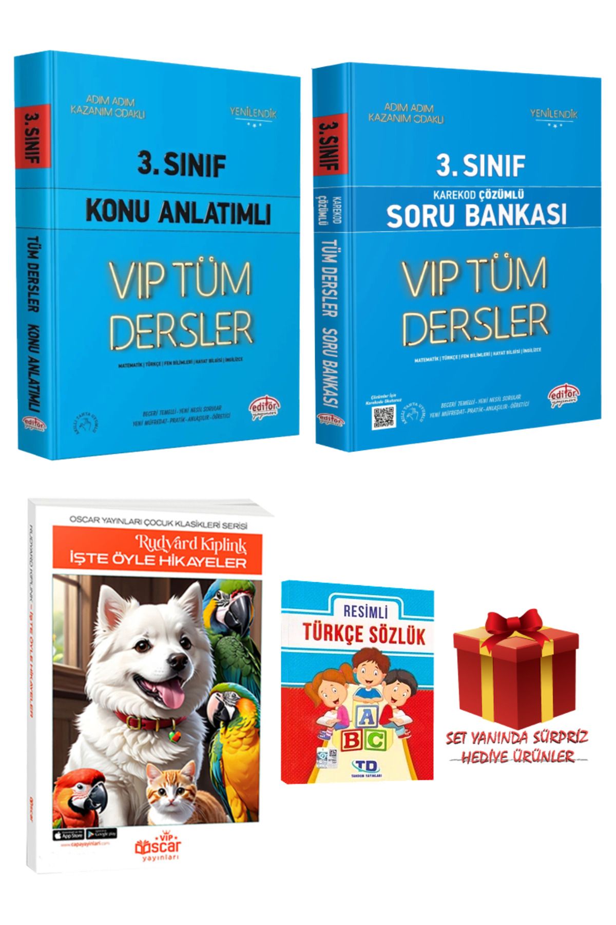 Editör Yayınevi 3. Sınıf Tüm Dersler Konu+Soru Bankası+İşte Öyle Hikayeler/Rudyard Kipling+Resimli Türkçe Sözlük