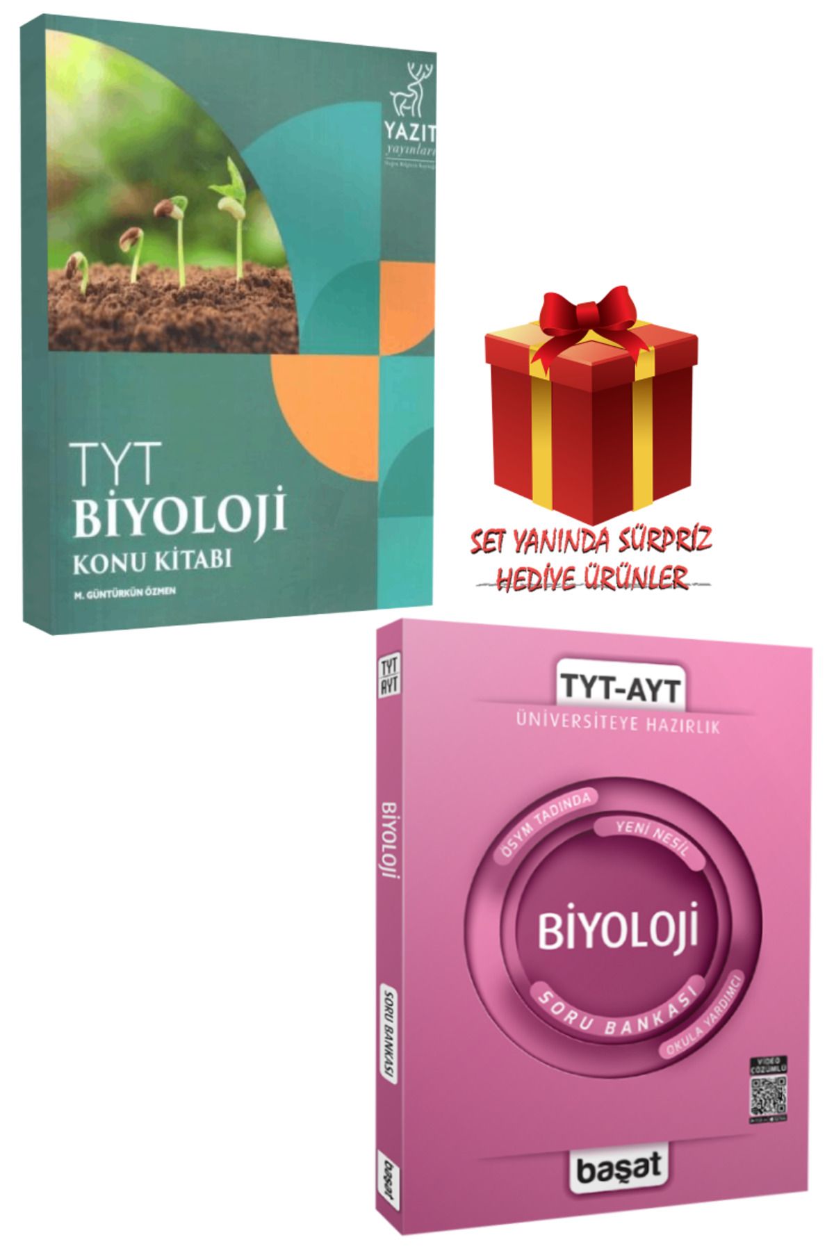 Yazıt Yayınları TYT Biyoloji Konu Kitabı+Başat TYT-AYT Biyoloji Soru Bankası+Hediye