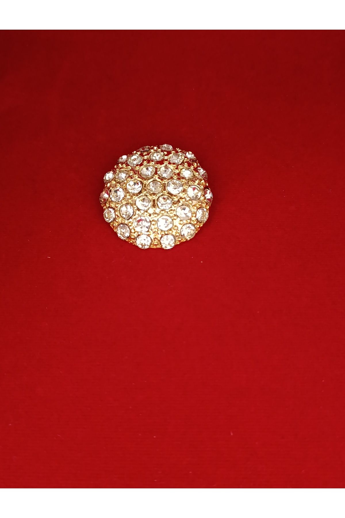 Tasarım Gold Vintage Taşlı Broş