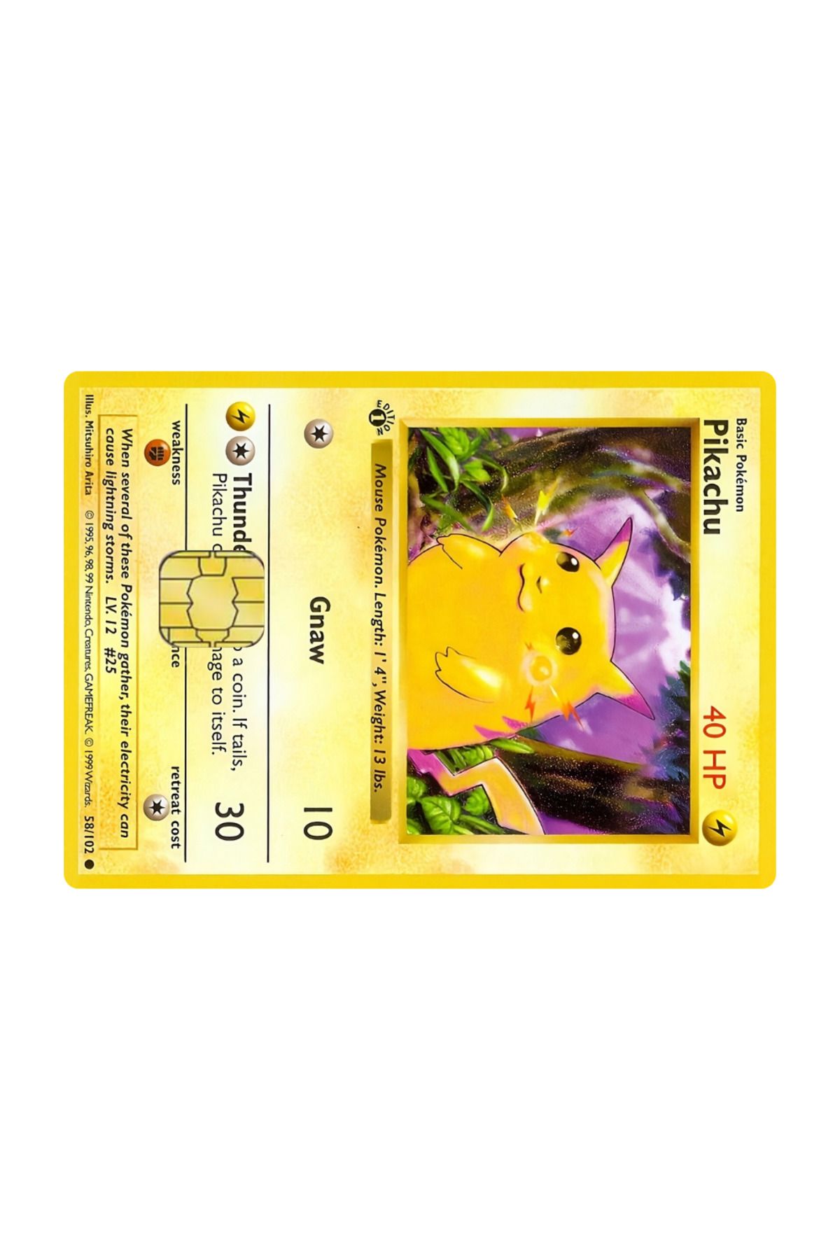 yoyadizayn Pokemon Pikachu Anime Kredi Kartı, Metro Kartı, Akbil, Öğrenci Kartı Kart Kaplama Sticker Küçük Çip