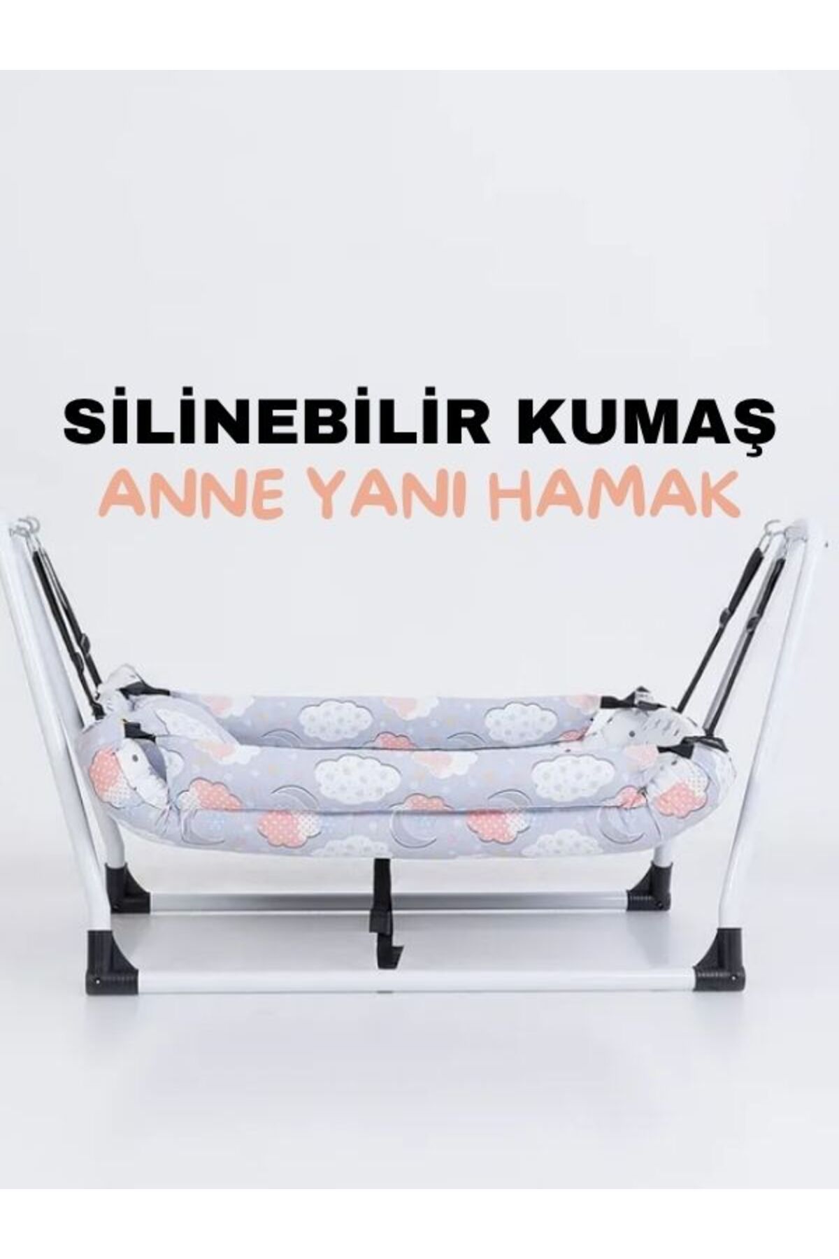 modabebekler Lüks Pamuklu Kumaştan, Silinebilir Konfor Anne Yanı Hamak