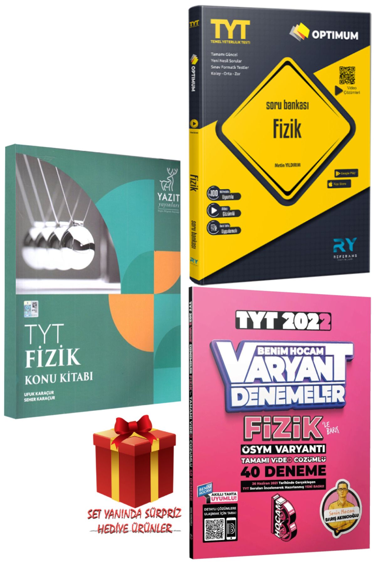 Yazıt Yayınları TYT Fizik Konu Kitabı+Referans Optimum Fizik Soru Bankası+Benim Hocam TYT Fizik 40 Deneme