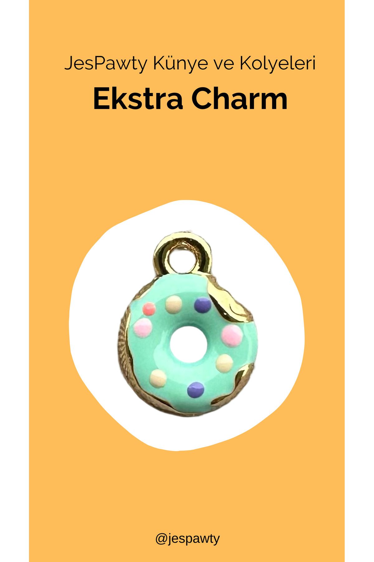 JesPawty Kolye ve Künye İle Uyumlu Charm Altın Kaplama