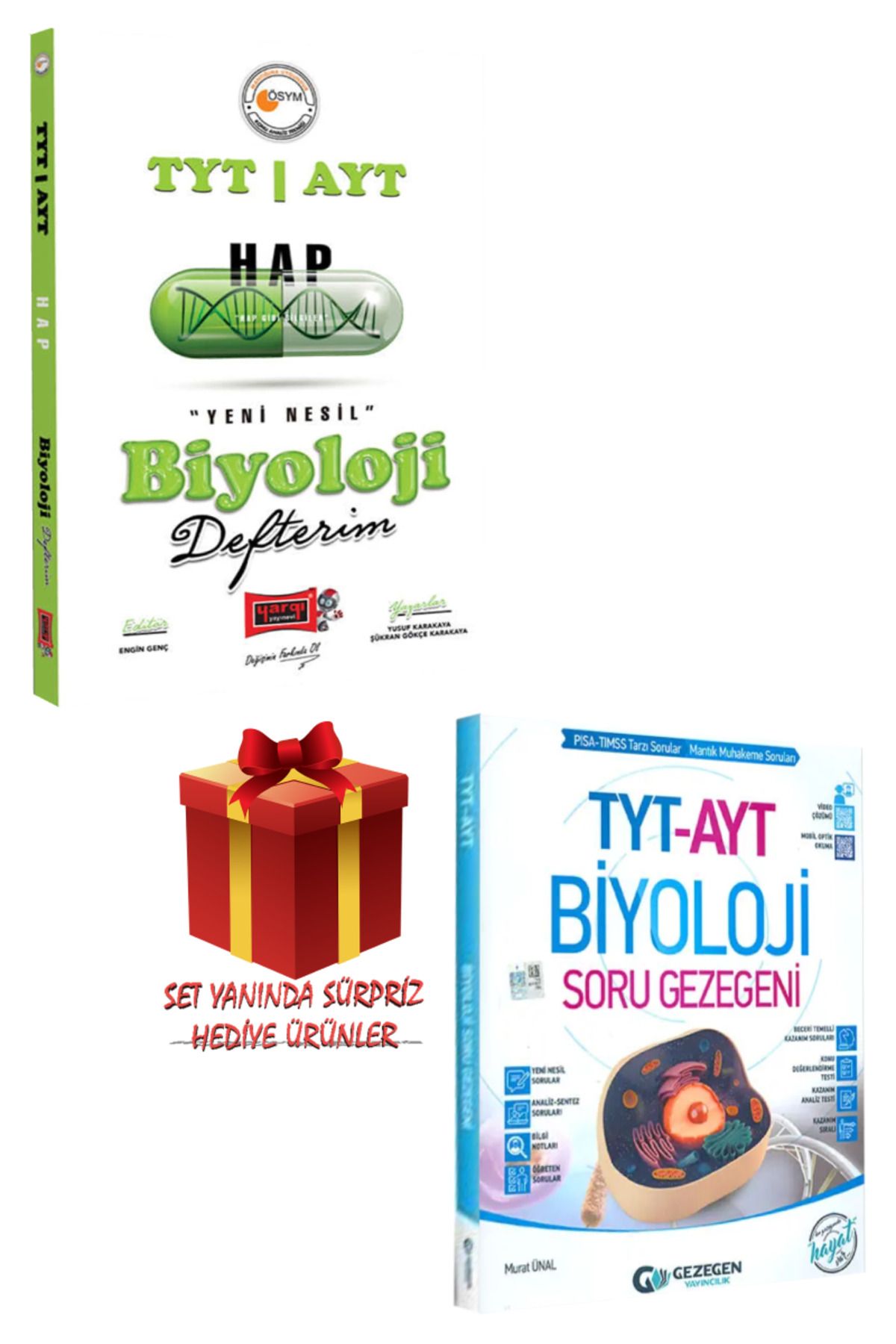 Yargı Yayınları TYT-AYT Hap Biyoloji Defterim+Gezegen Yayıncılık TYT-AYT Biyoloji Soru Gezegeni+Hediye