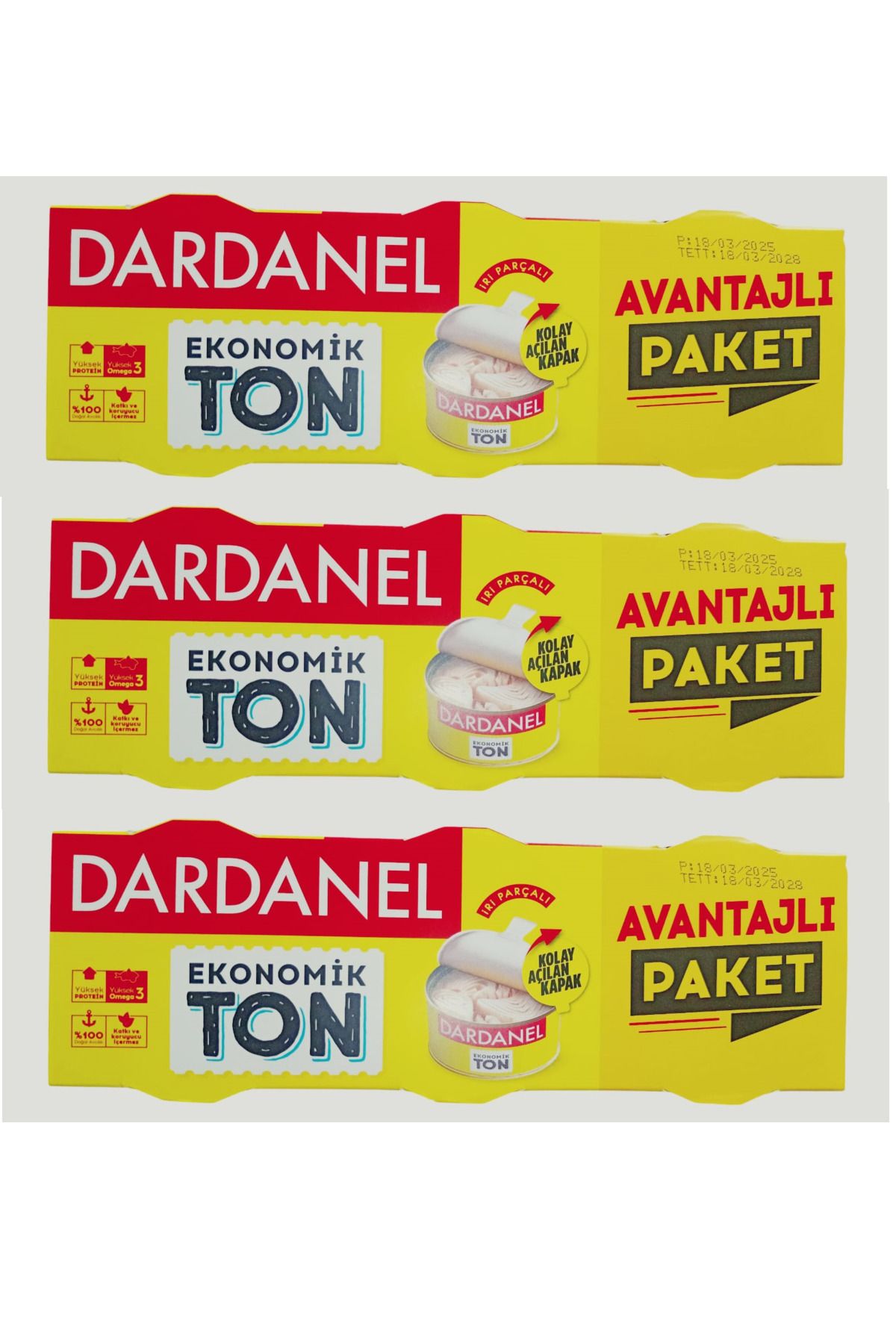 Dardanel Ayçiçek Yağlı Ton Balığı Ekonomik 3x140 gr x 3 Adet