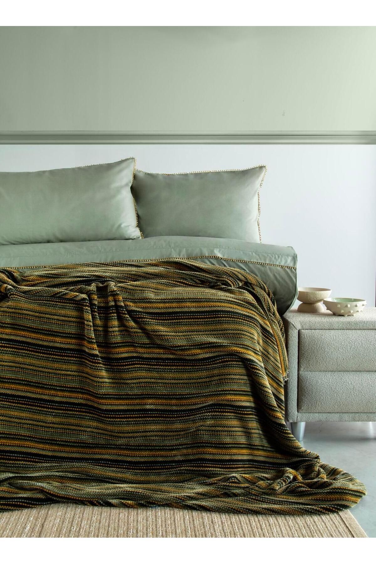Apricitas HOME TEK KISILIK YATAK ORTUSU NEVRESIM SET LIZBON OLIVE - YATAK ORTUSU