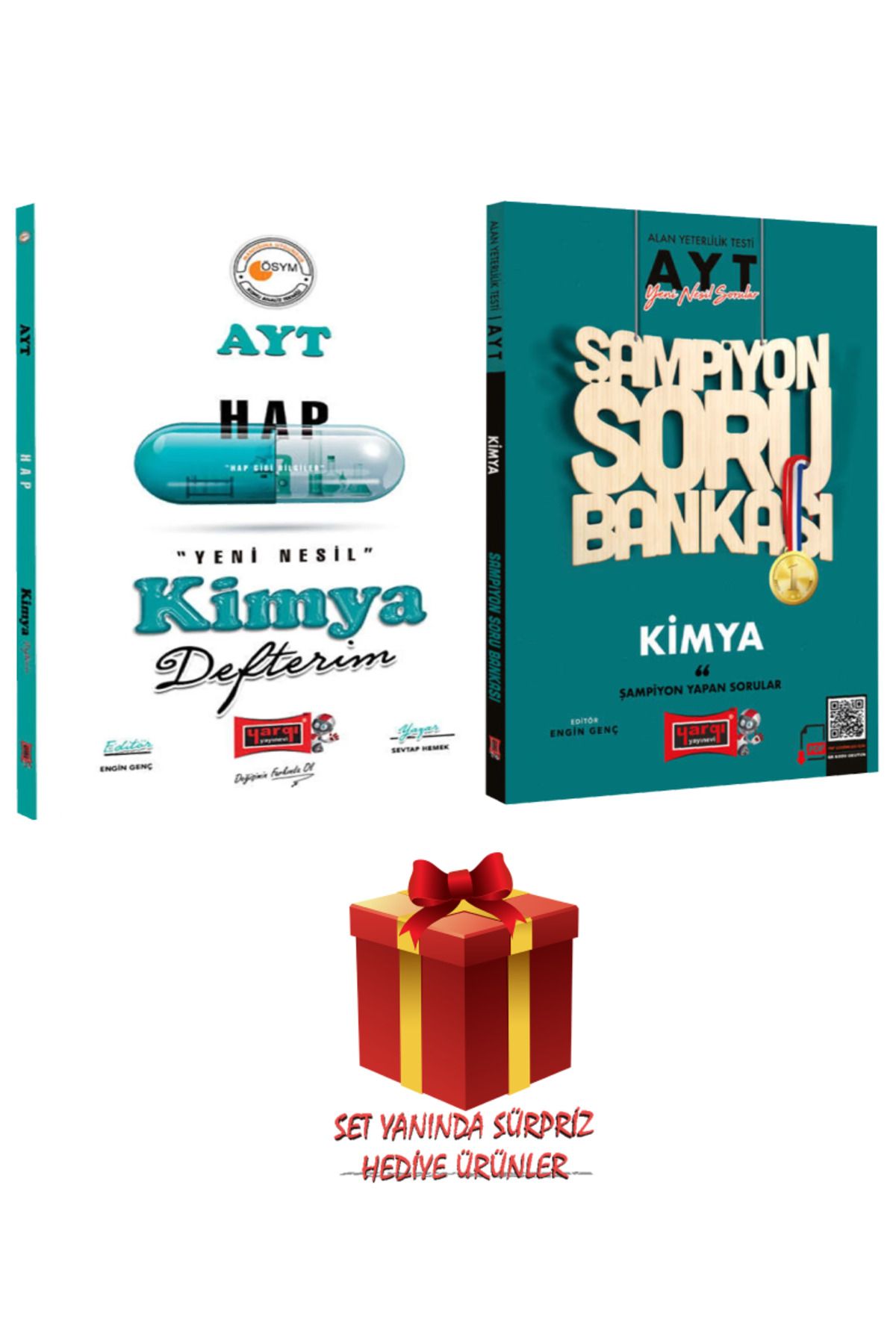 Yargı Yayınları AYT Hap Kimya Defterim+AYT Kimya Şampiyon Soru Bankası+Hediye