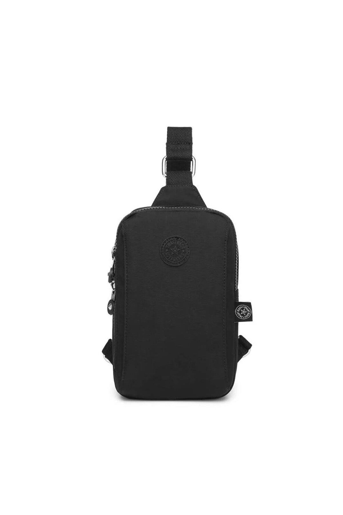 SMART BAGS Krinkıl Kumaş Bodybag Uniseks Metalik Postacı Çantası BC 3105 - Metalik Siyah