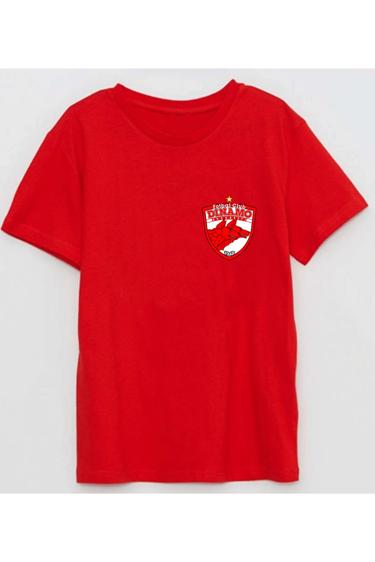 Efendioğlu Design Dinamo București 1948 kulüp küçük logo baskılı pamuklu tshirt