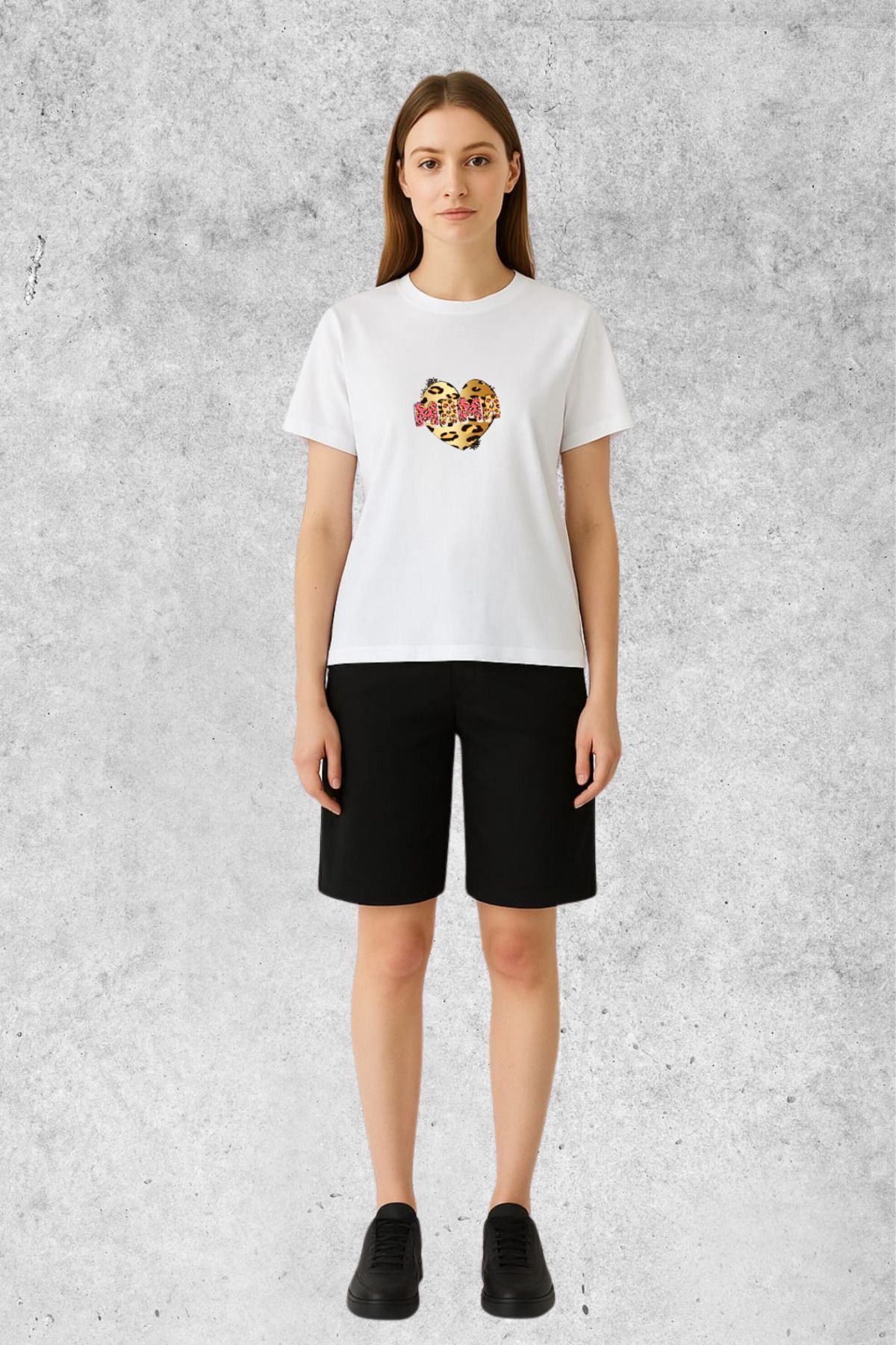 MOLICO Basic unisex sıfır yaka kısa kollu MAMA baskılı tshirt