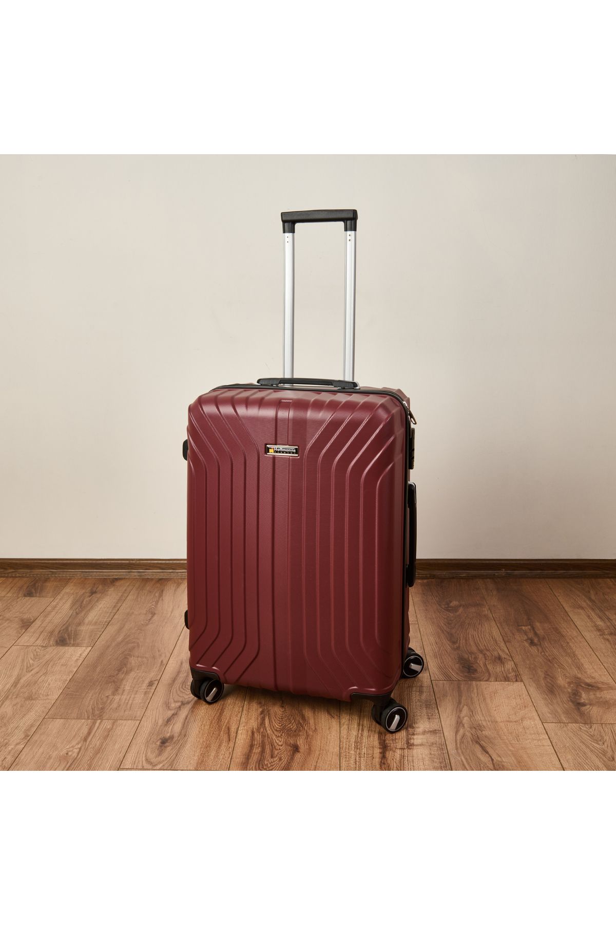 Hoffmanns Vertical Line Orta Boy ABS Valiz - Bordo - 66x45x26 cm