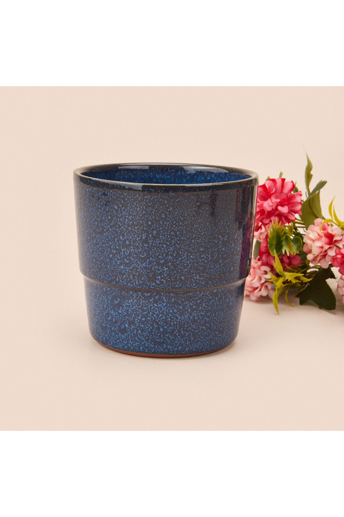 AIDA PROFESSIONAL London Reaktif Seramik Saksı - Mavi - 11,5x12,5 cm
