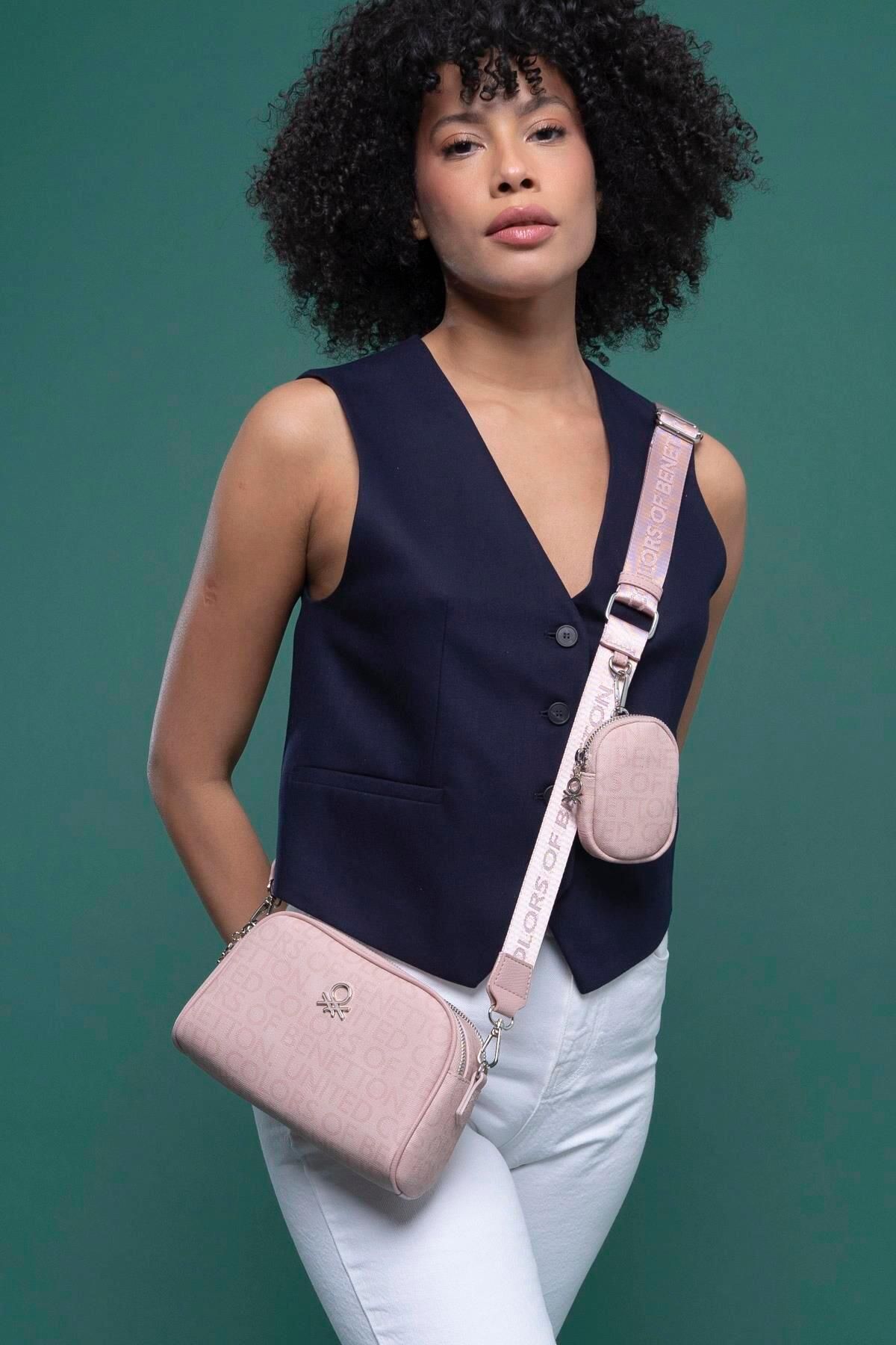 United Colors of Benetton Kadın Çapraz Çanta BNT 1278 - Pudra