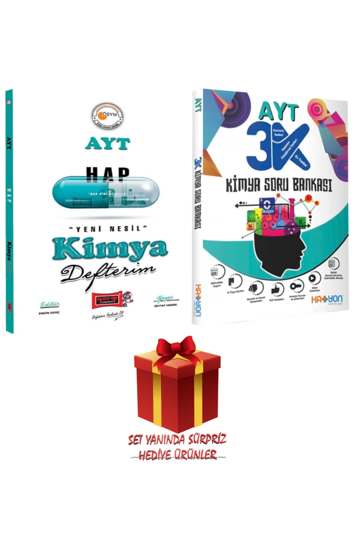 Yargı Yayınları AYT Hap Kimya Defterim+AYT Kimya Soru Bankası+Hediye