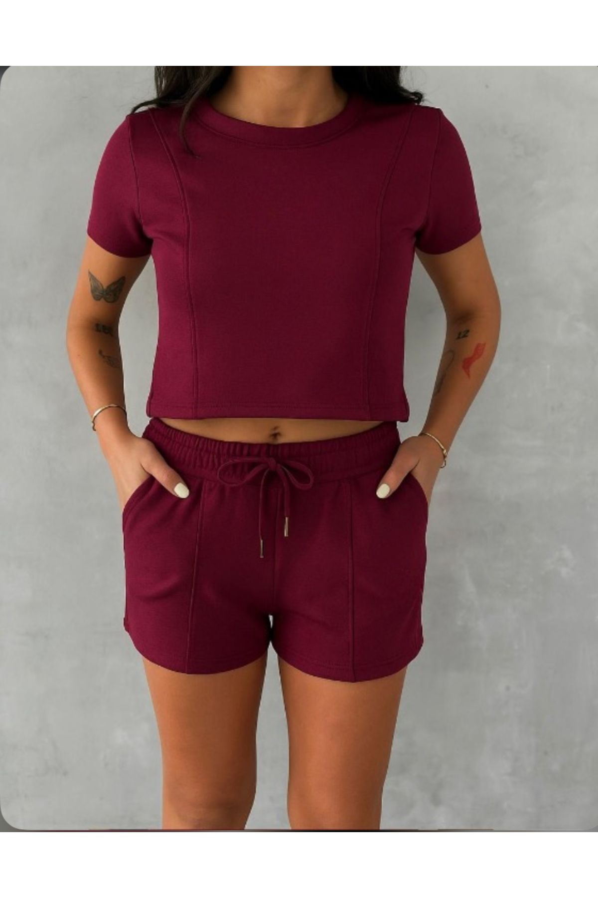 MODA Ola Çımalı T-Shirt Şort takım